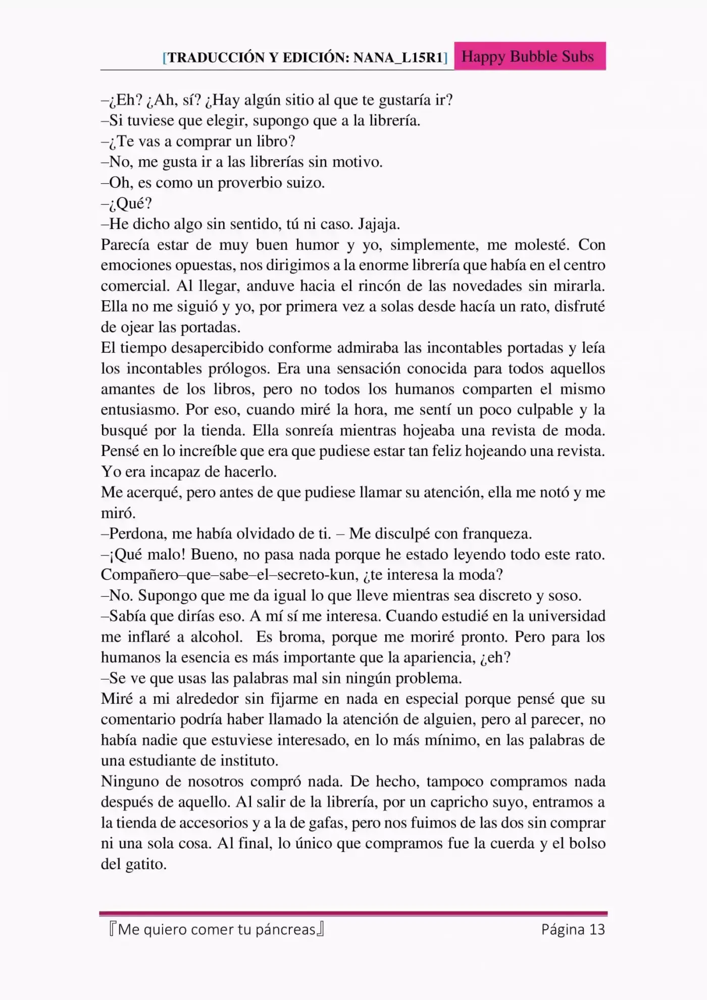 Me Quiero Comer Tu Páncreas (Novela) - Capítulo 2 - Página 13 - LectorTMOo