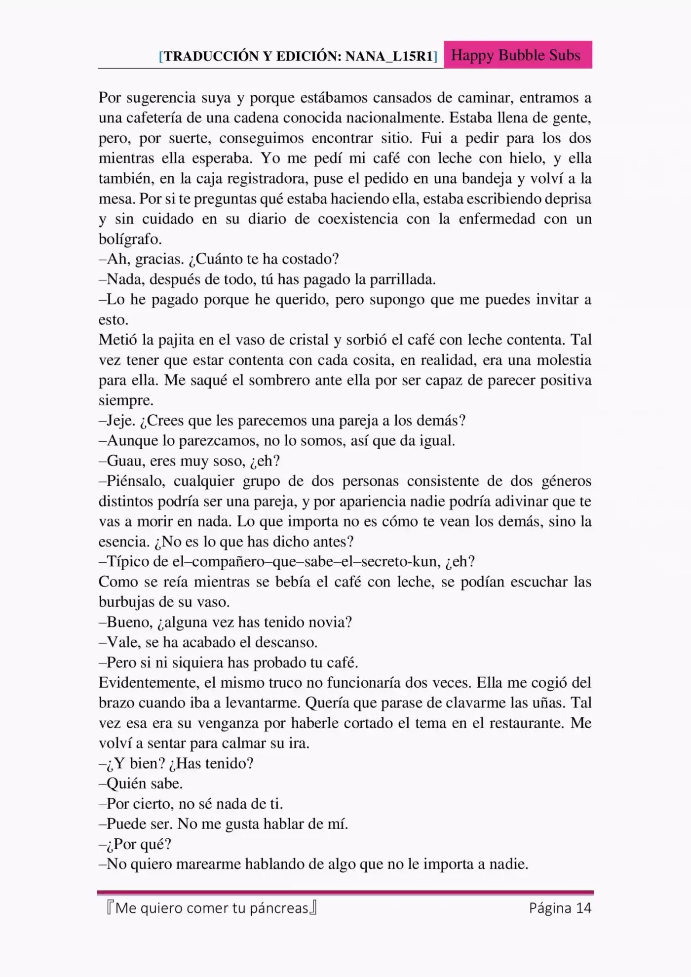 Me Quiero Comer Tu Páncreas (Novela) - Capítulo 2 - Página 14 - LectorTMOo