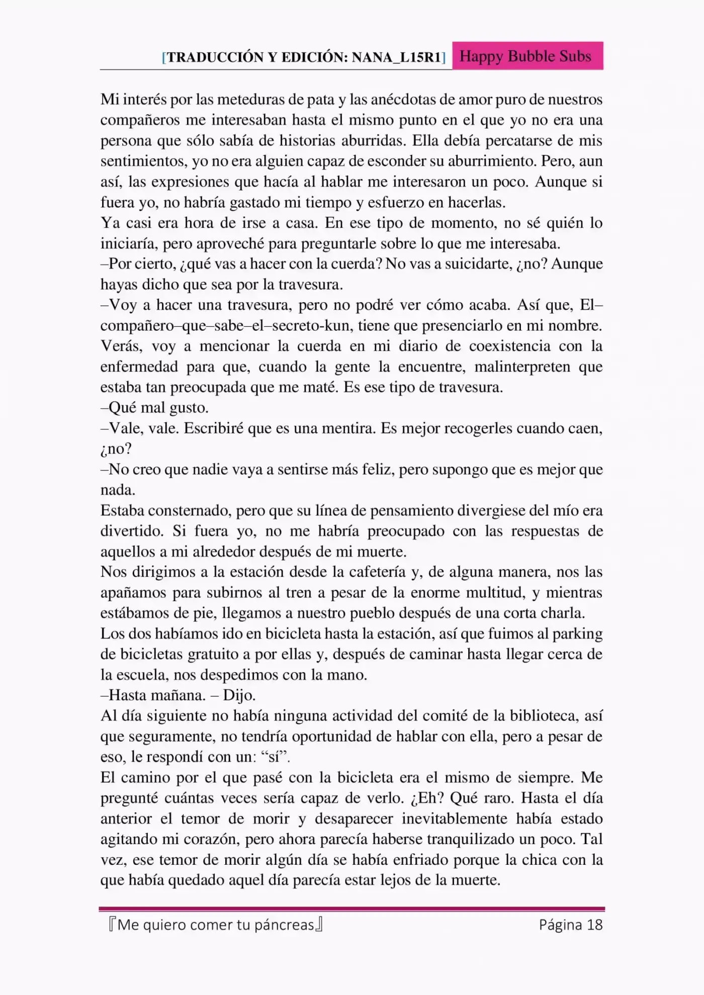 Me Quiero Comer Tu Páncreas (Novela) - Capítulo 2 - Página 18 - LectorTMOo