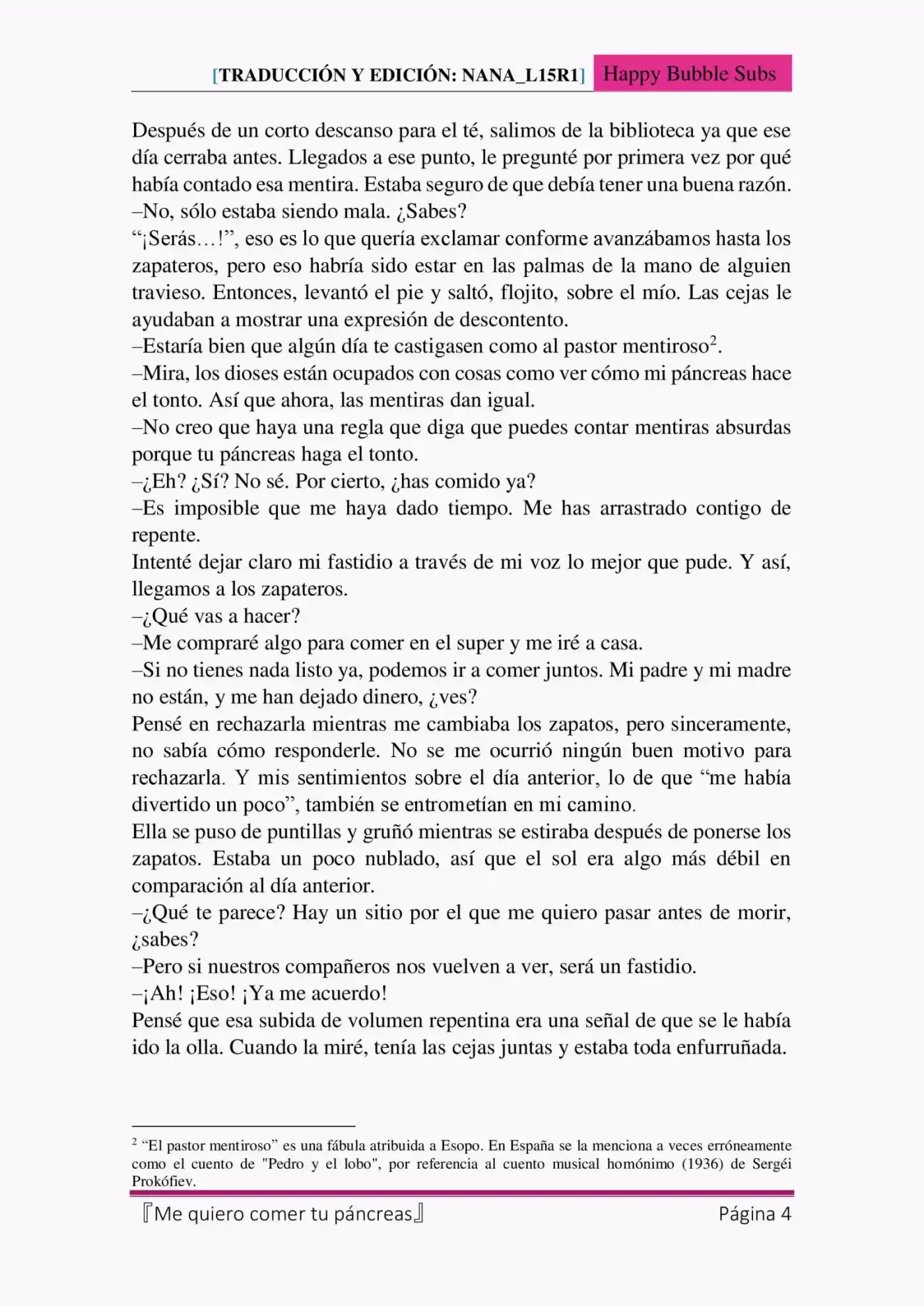 Me Quiero Comer Tu Páncreas (Novela) - Capítulo 3 - Página 4 - LectorTMOo