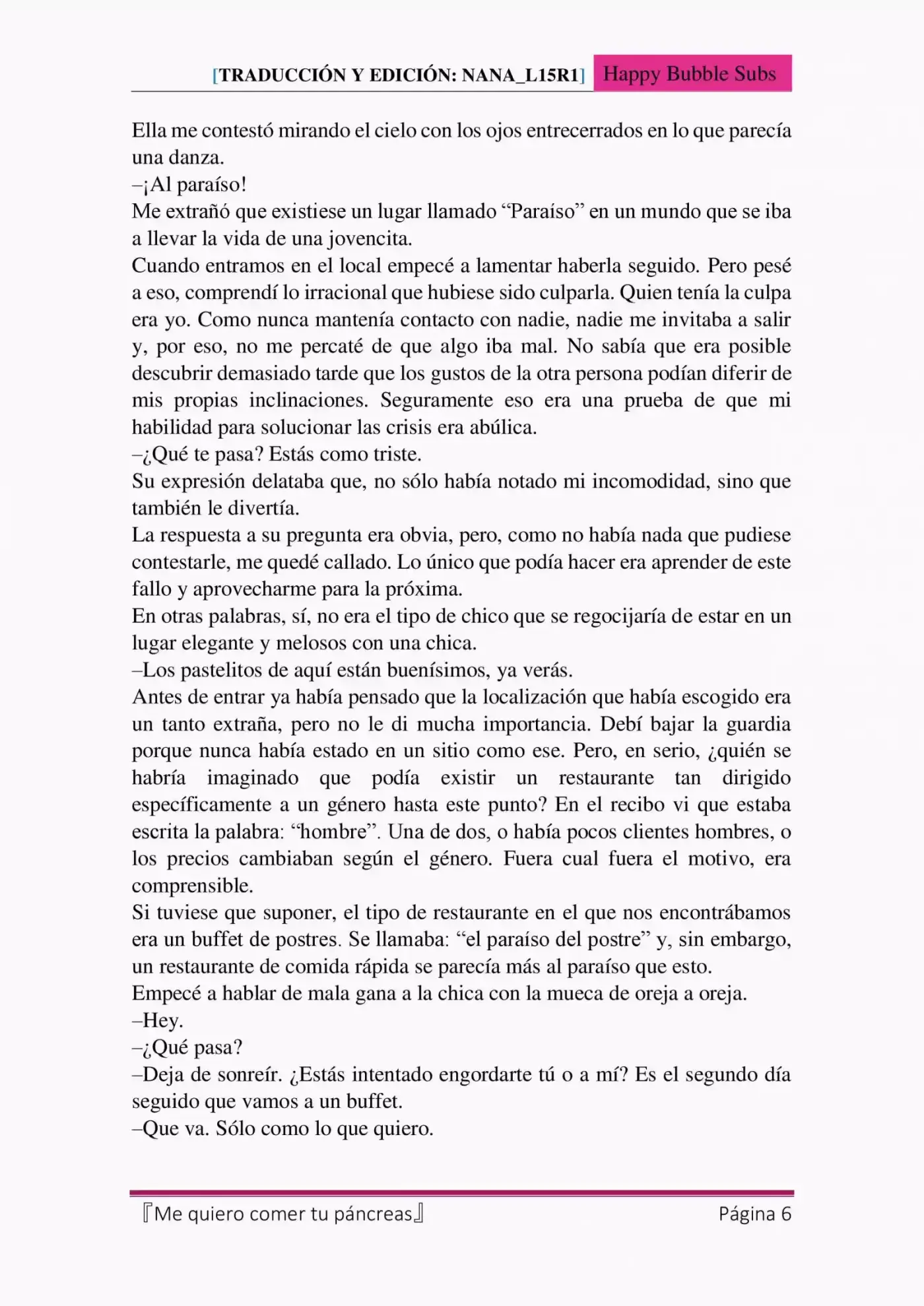 Me Quiero Comer Tu Páncreas (Novela) - Capítulo 3 - Página 6 - LectorTMOo