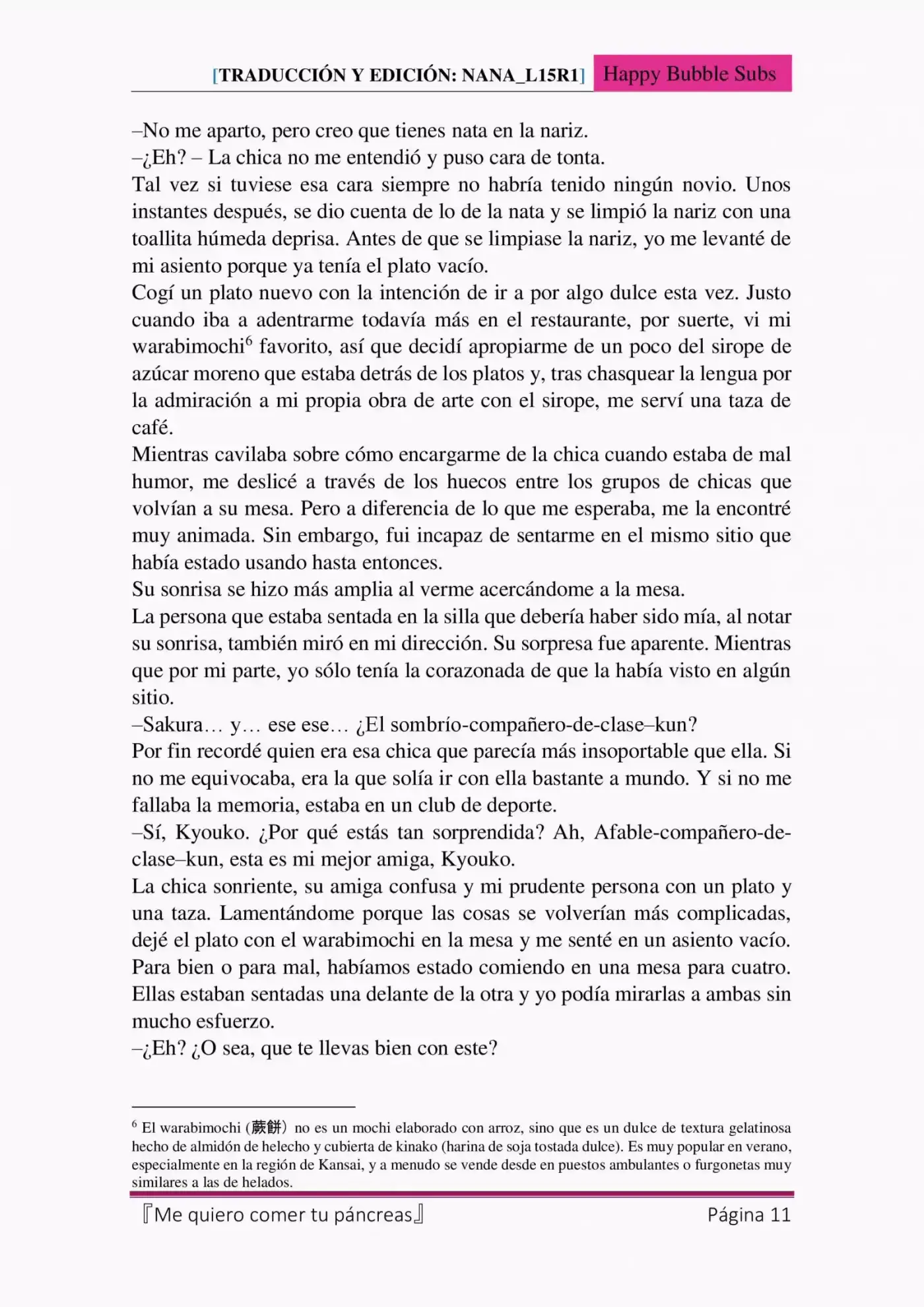 Me Quiero Comer Tu Páncreas (Novela) - Capítulo 3 - Página 11 - LectorTMOo