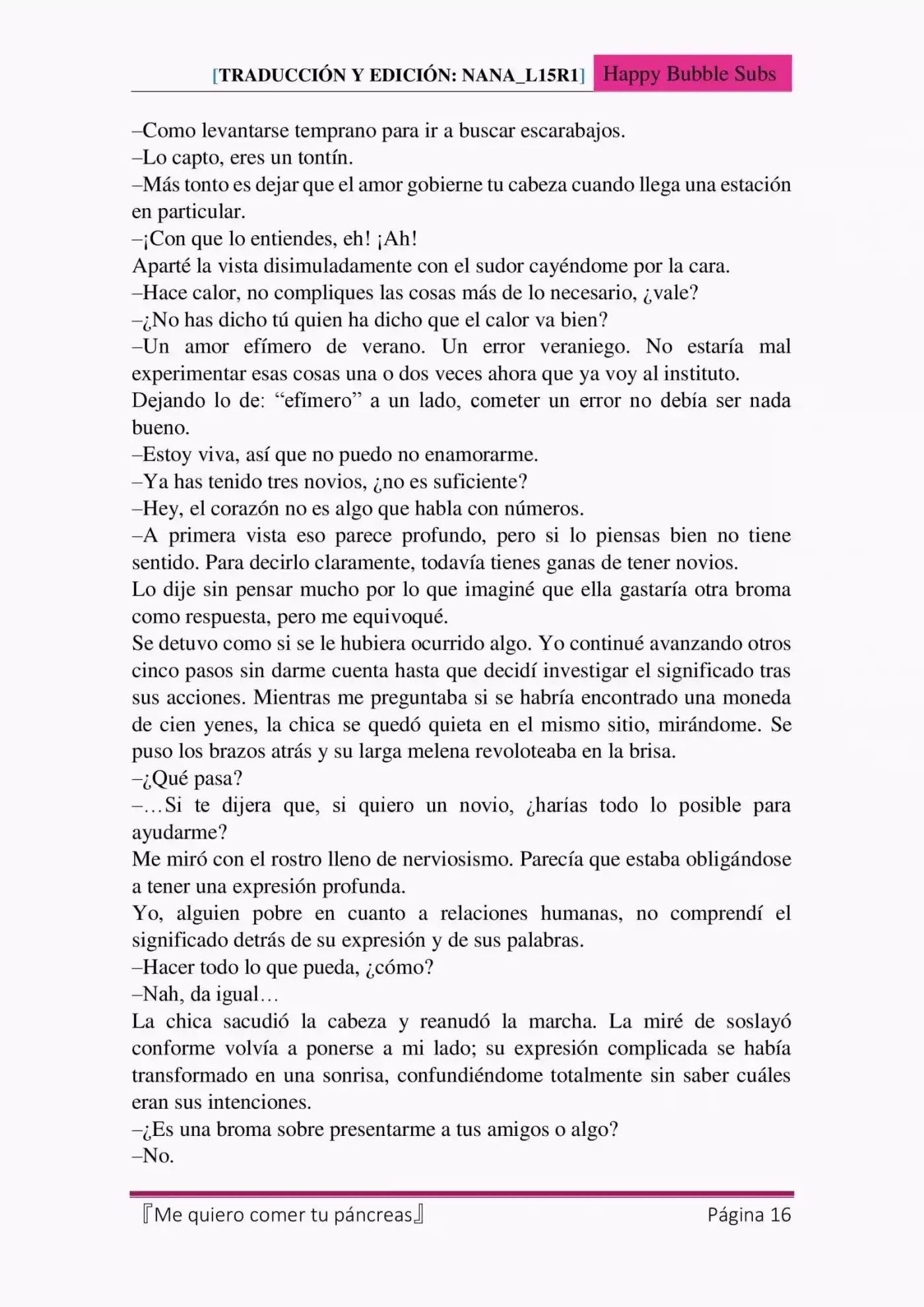 Me Quiero Comer Tu Páncreas (Novela) - Capítulo 3 - Página 16 - LectorTMOo
