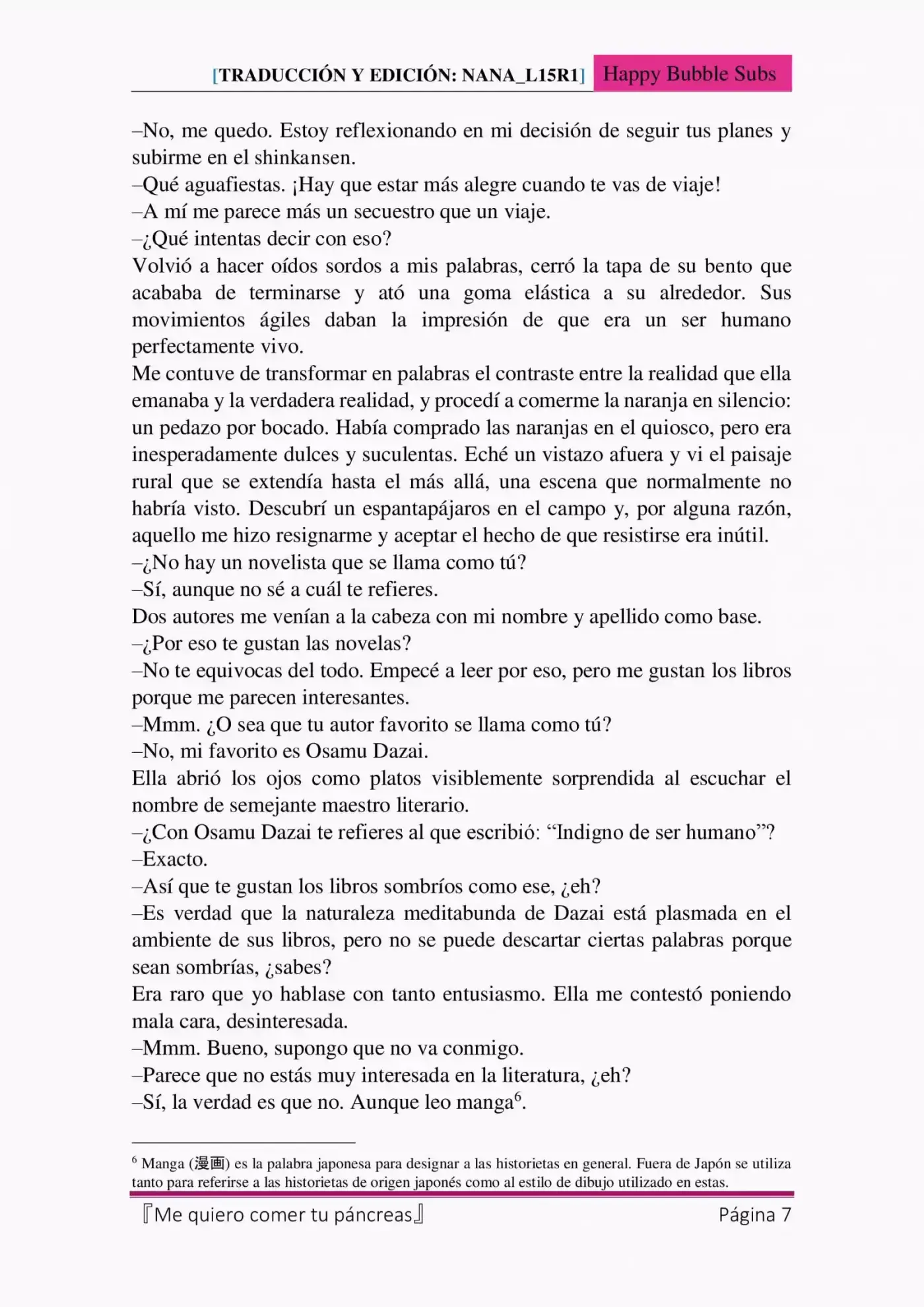 Me Quiero Comer Tu Páncreas (Novela) - Capítulo 4 - Página 7 - LectorTMOo