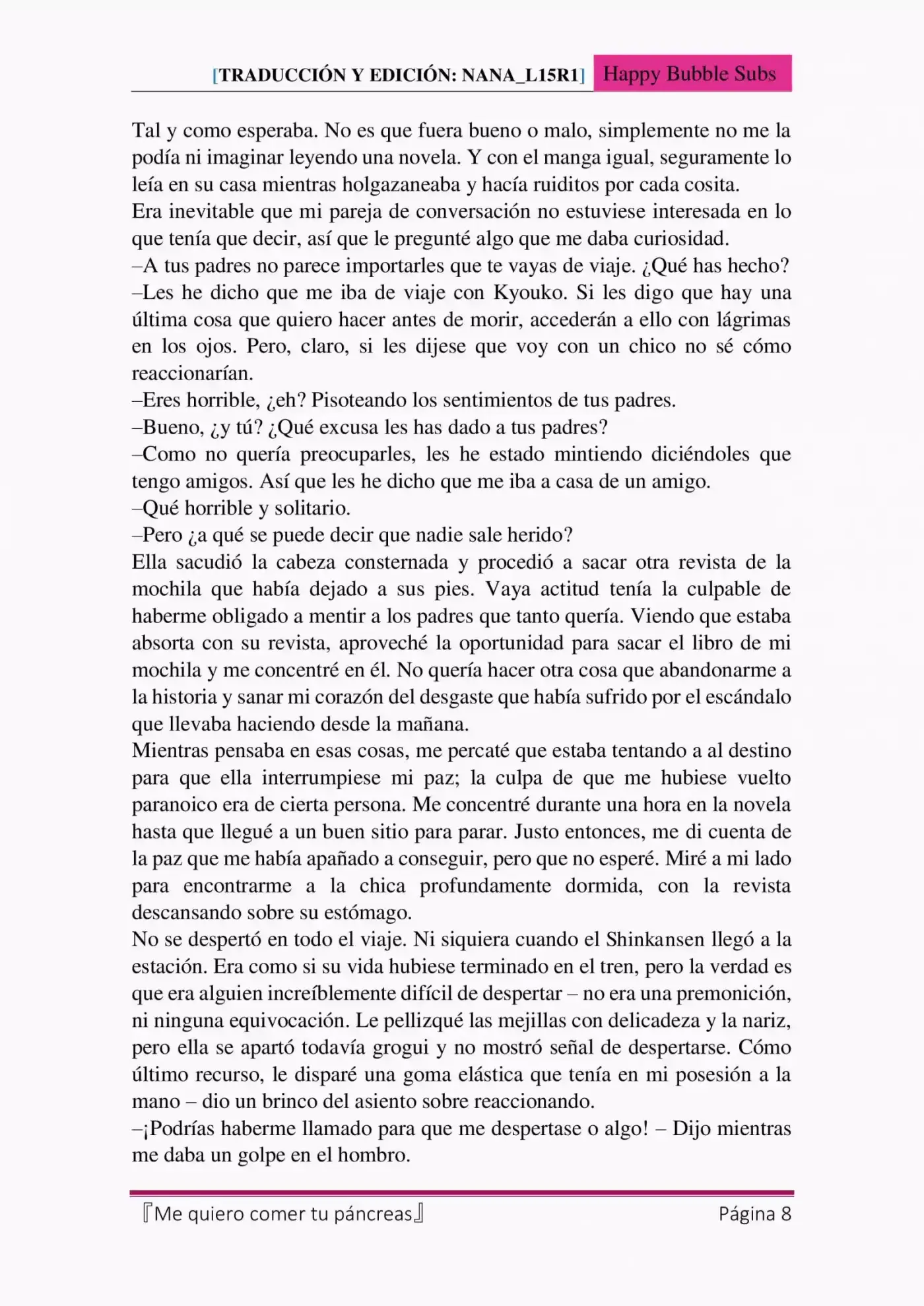 Me Quiero Comer Tu Páncreas (Novela) - Capítulo 4 - Página 8 - LectorTMOo