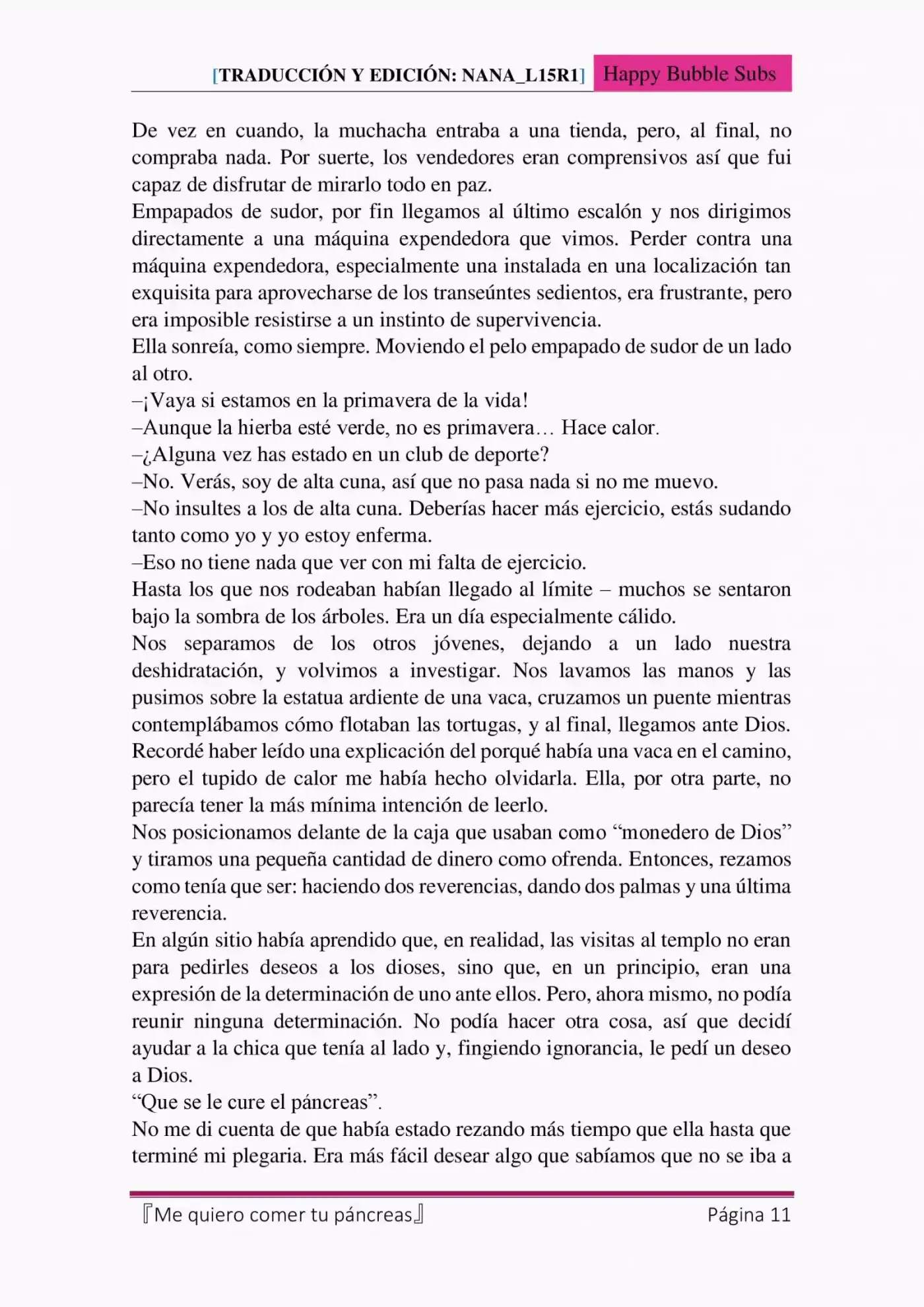 Me Quiero Comer Tu Páncreas (Novela) - Capítulo 4 - Página 11 - LectorTMOo