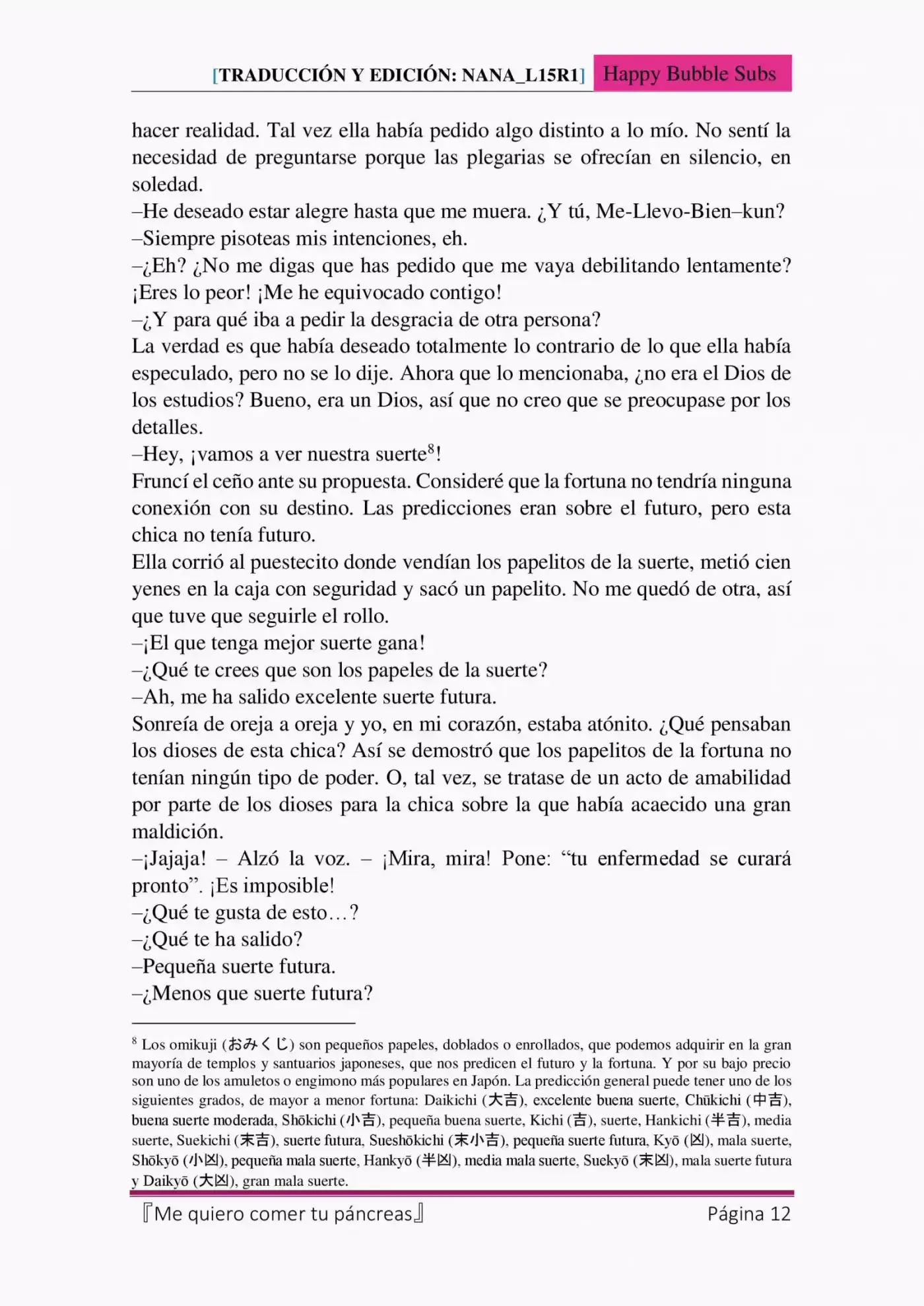Me Quiero Comer Tu Páncreas (Novela) - Capítulo 4 - Página 12 - LectorTMOo