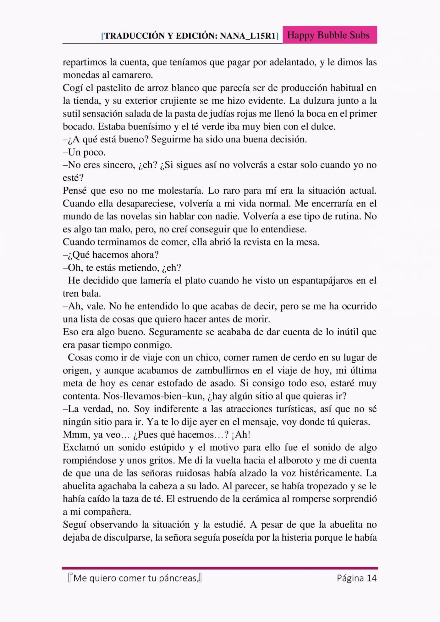 Me Quiero Comer Tu Páncreas (Novela) - Capítulo 4 - Página 14 - LectorTMOo