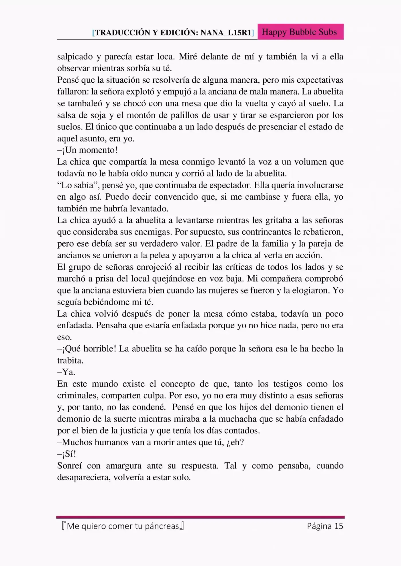 Me Quiero Comer Tu Páncreas (Novela) - Capítulo 4 - Página 15 - LectorTMOo