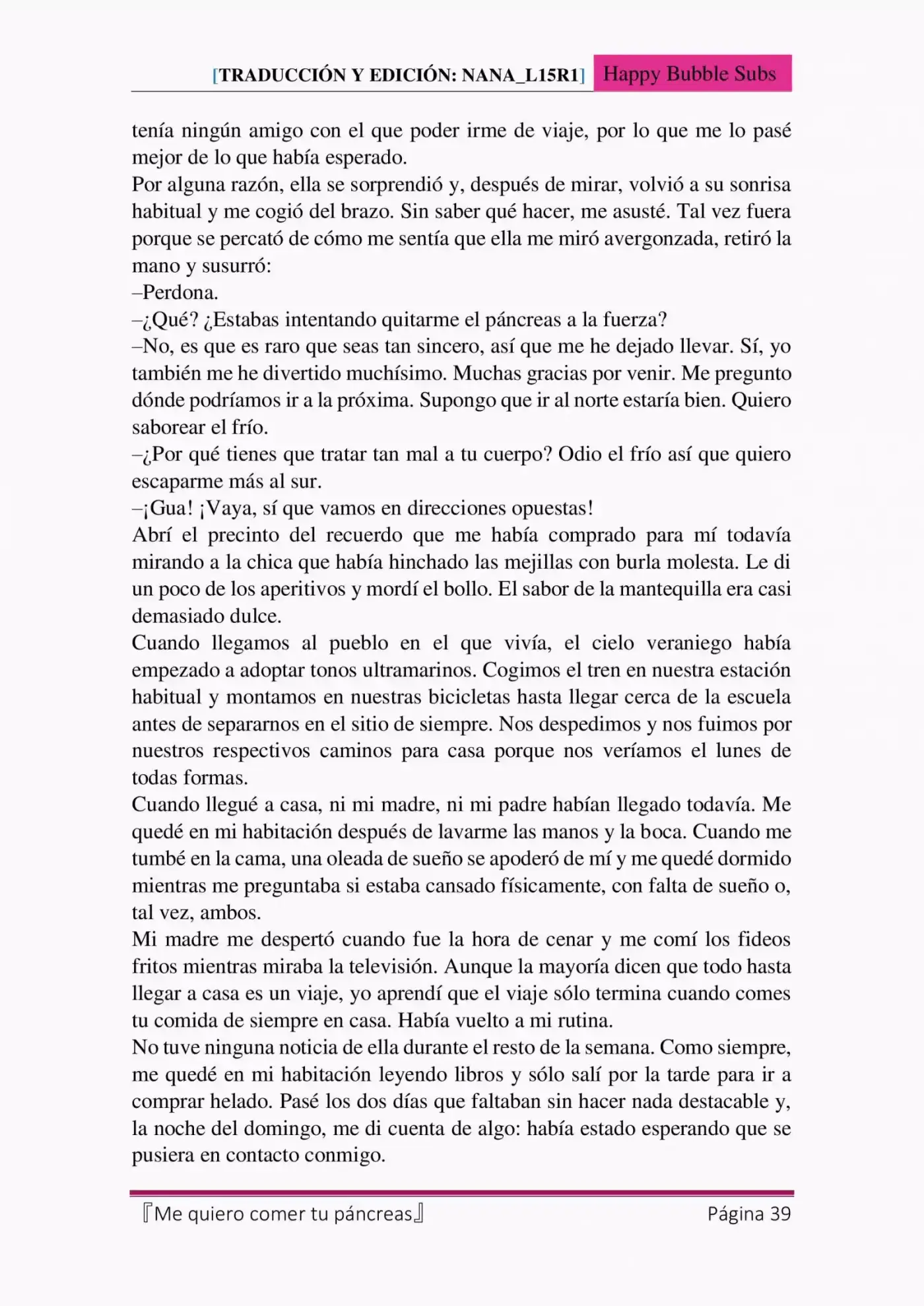 Me Quiero Comer Tu Páncreas (Novela) - Capítulo 4 - Página 39 - LectorTMOo
