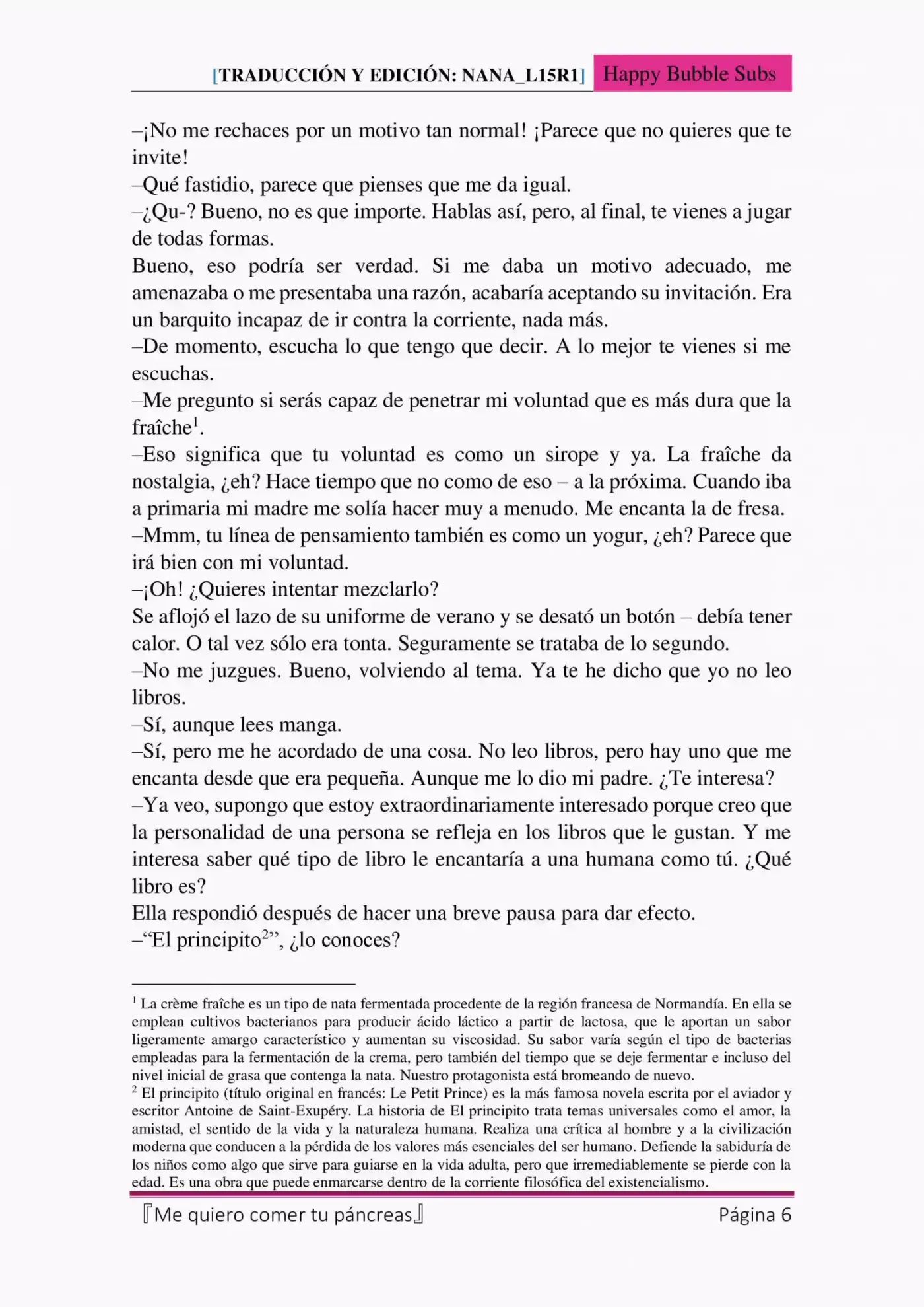 Me Quiero Comer Tu Páncreas (Novela) - Capítulo 5 - Página 6 - LectorTMOo