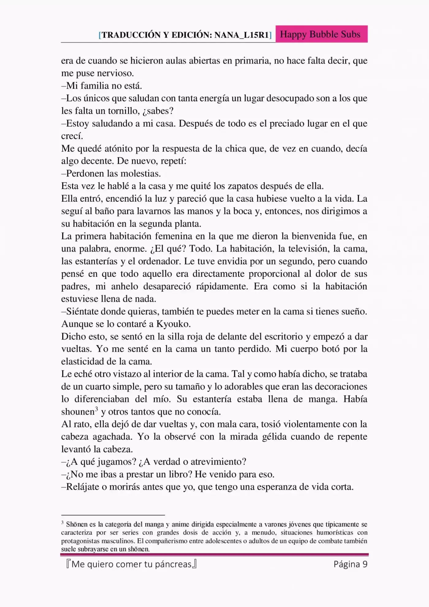 Me Quiero Comer Tu Páncreas (Novela) - Capítulo 5 - Página 9 - LectorTMOo