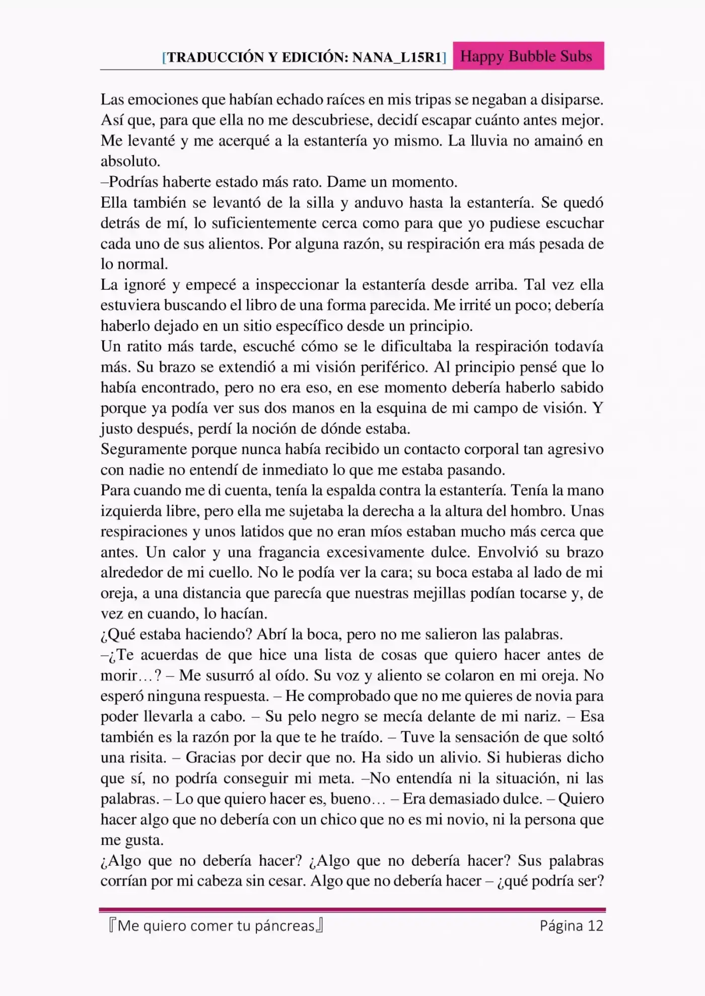 Me Quiero Comer Tu Páncreas (Novela) - Capítulo 5 - Página 12 - LectorTMOo