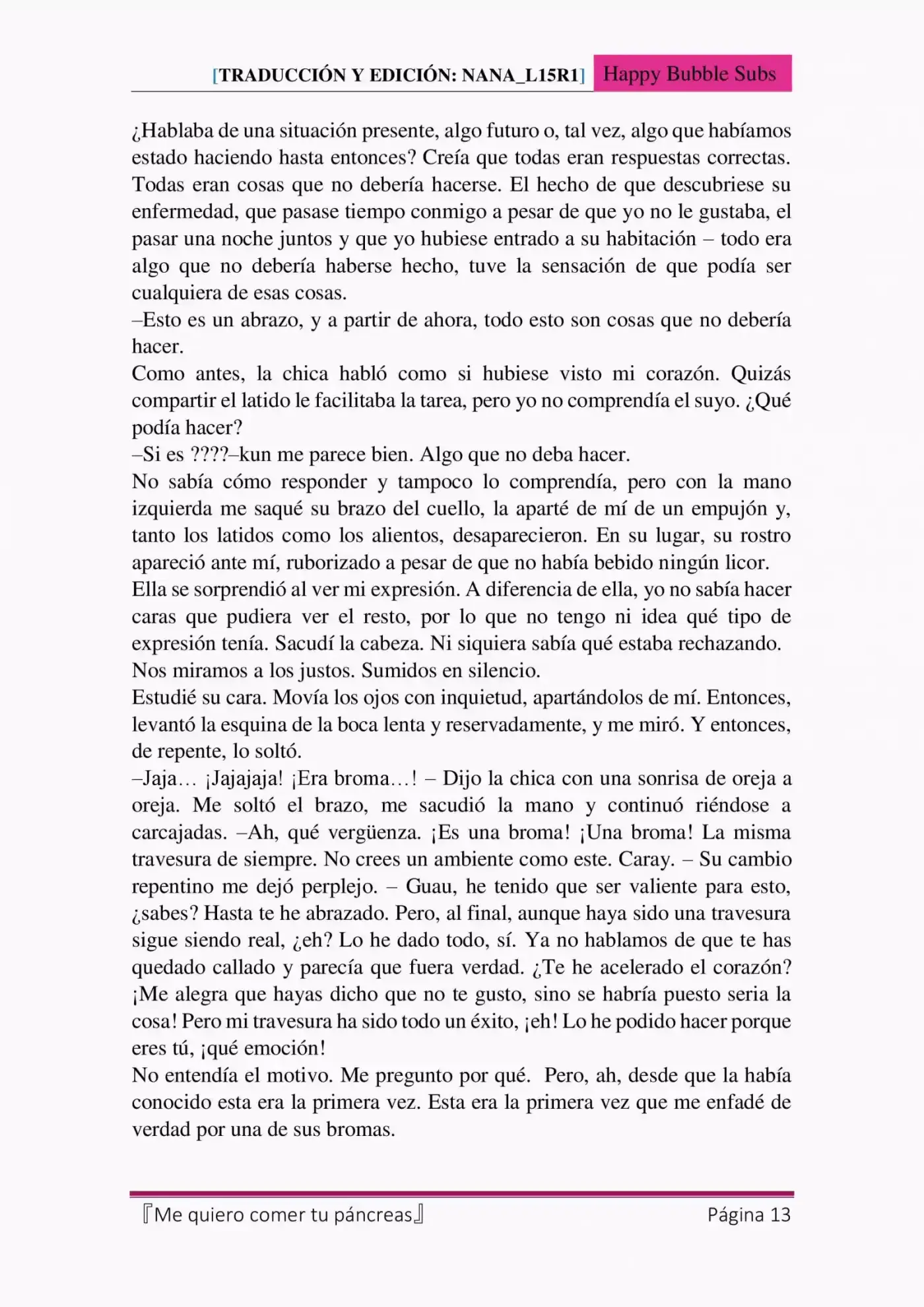 Me Quiero Comer Tu Páncreas (Novela) - Capítulo 5 - Página 13 - LectorTMOo