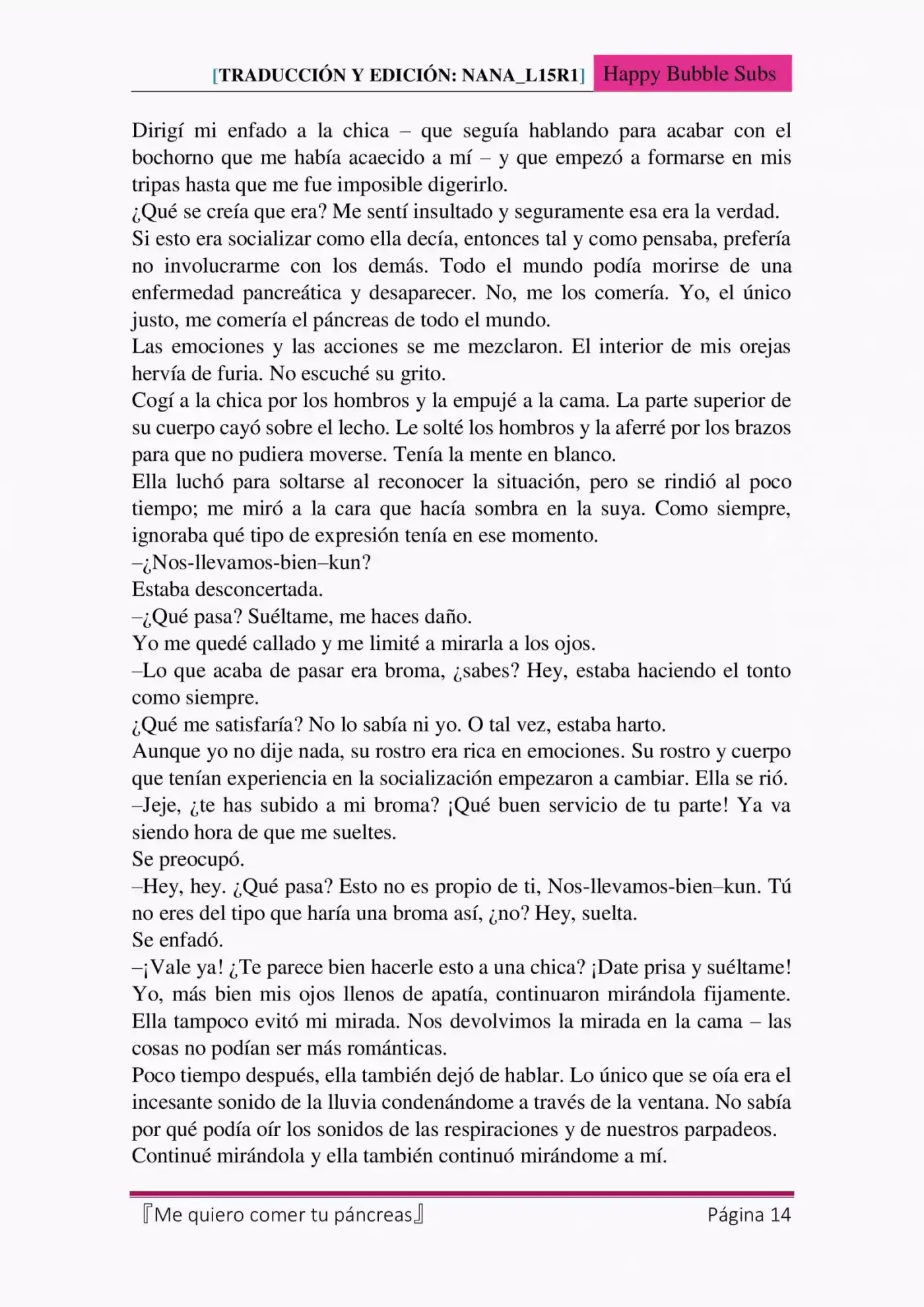 Me Quiero Comer Tu Páncreas (Novela) - Capítulo 5 - Página 14 - LectorTMOo