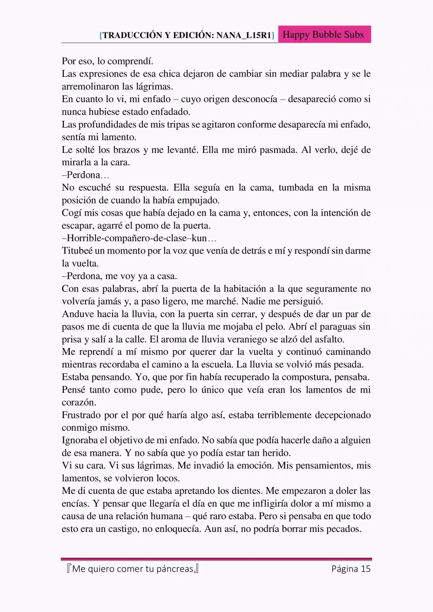 Me Quiero Comer Tu Páncreas (Novela) - Capítulo 5 - Página 15 - LectorTMOo