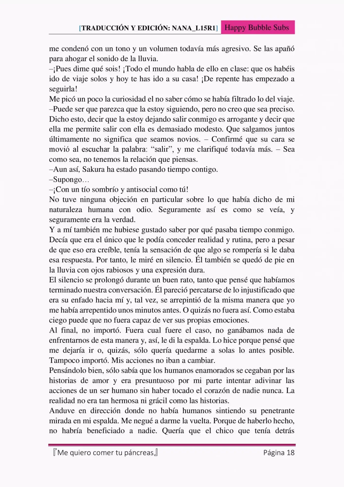 Me Quiero Comer Tu Páncreas (Novela) - Capítulo 5 - Página 18 - LectorTMOo