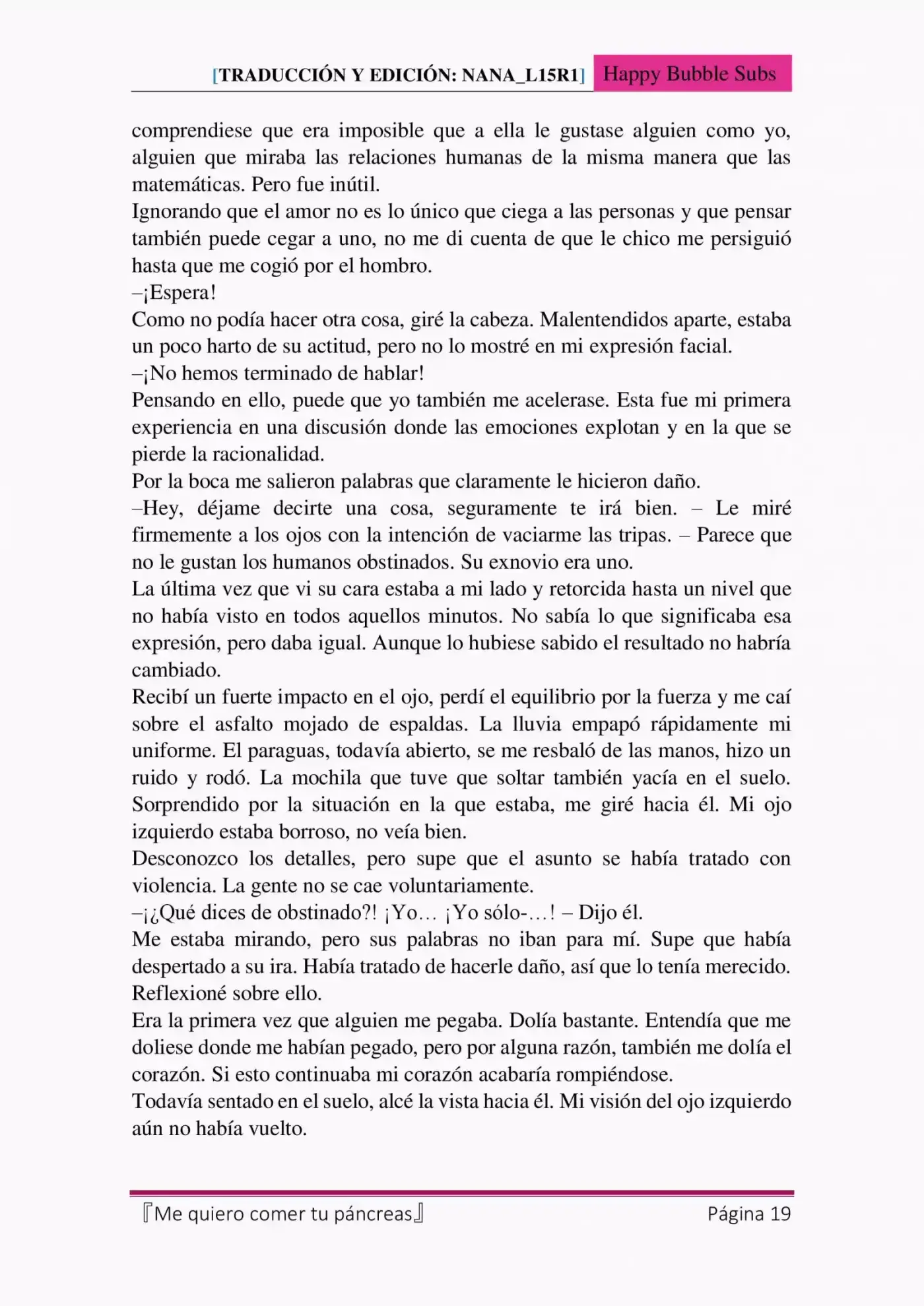 Me Quiero Comer Tu Páncreas (Novela) - Capítulo 5 - Página 19 - LectorTMOo