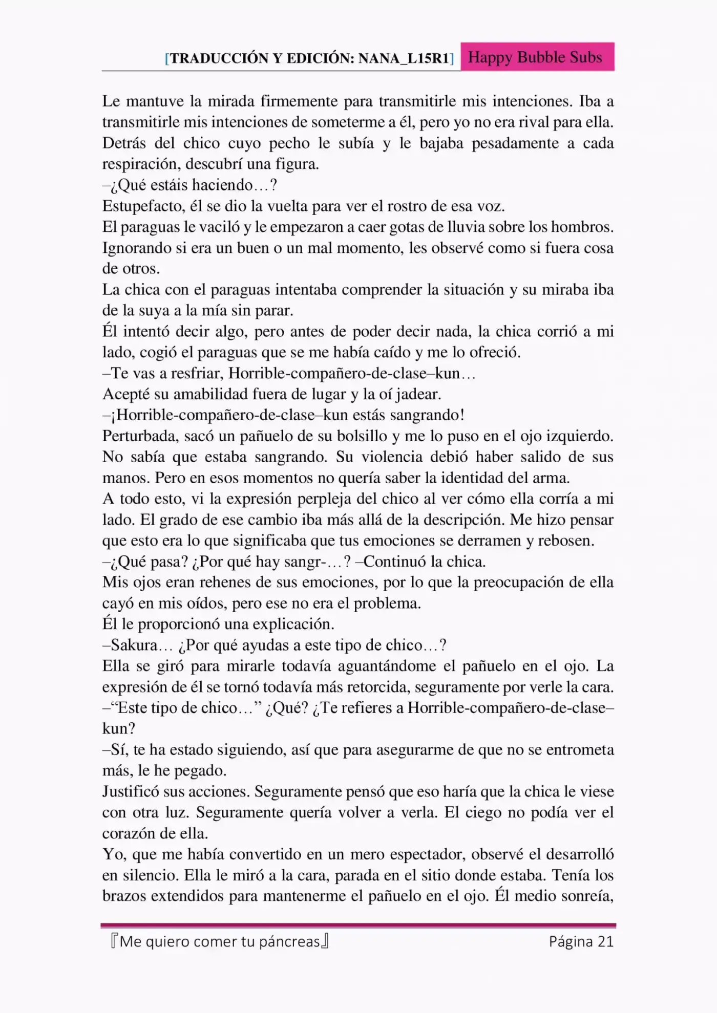 Me Quiero Comer Tu Páncreas (Novela) - Capítulo 5 - Página 21 - LectorTMOo