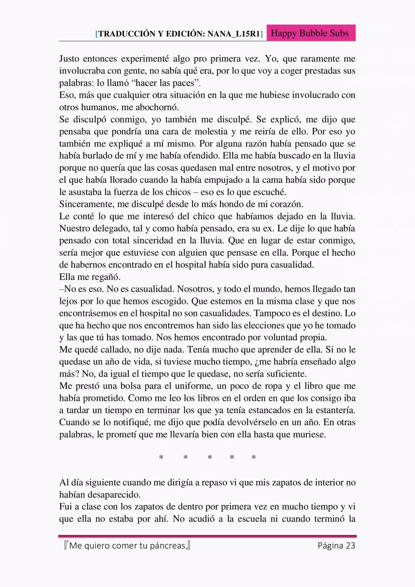 Me Quiero Comer Tu Páncreas (Novela) - Capítulo 5 - Página 23 - LectorTMOo