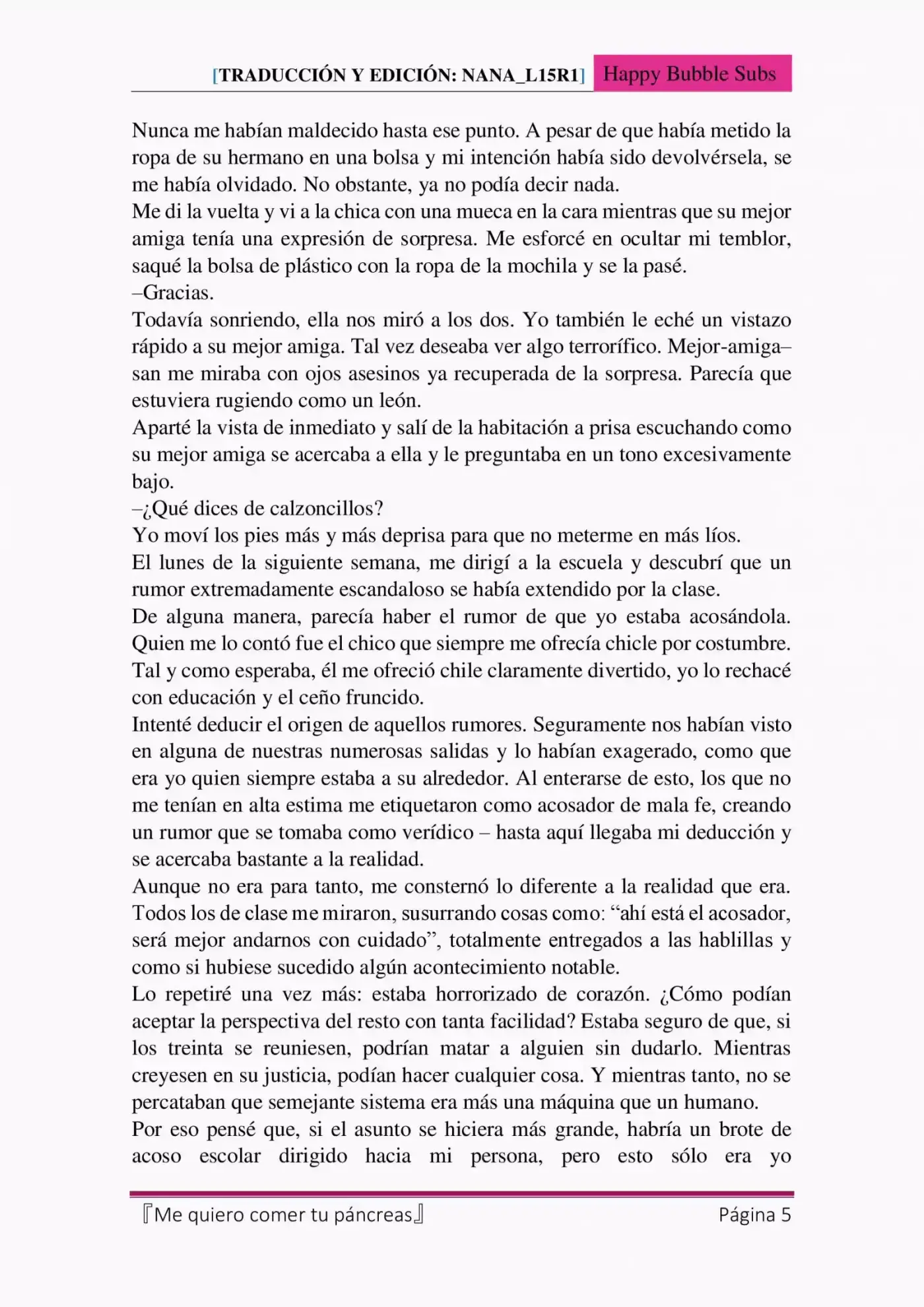Me Quiero Comer Tu Páncreas (Novela) - Capítulo 6 - Página 5 - LectorTMOo