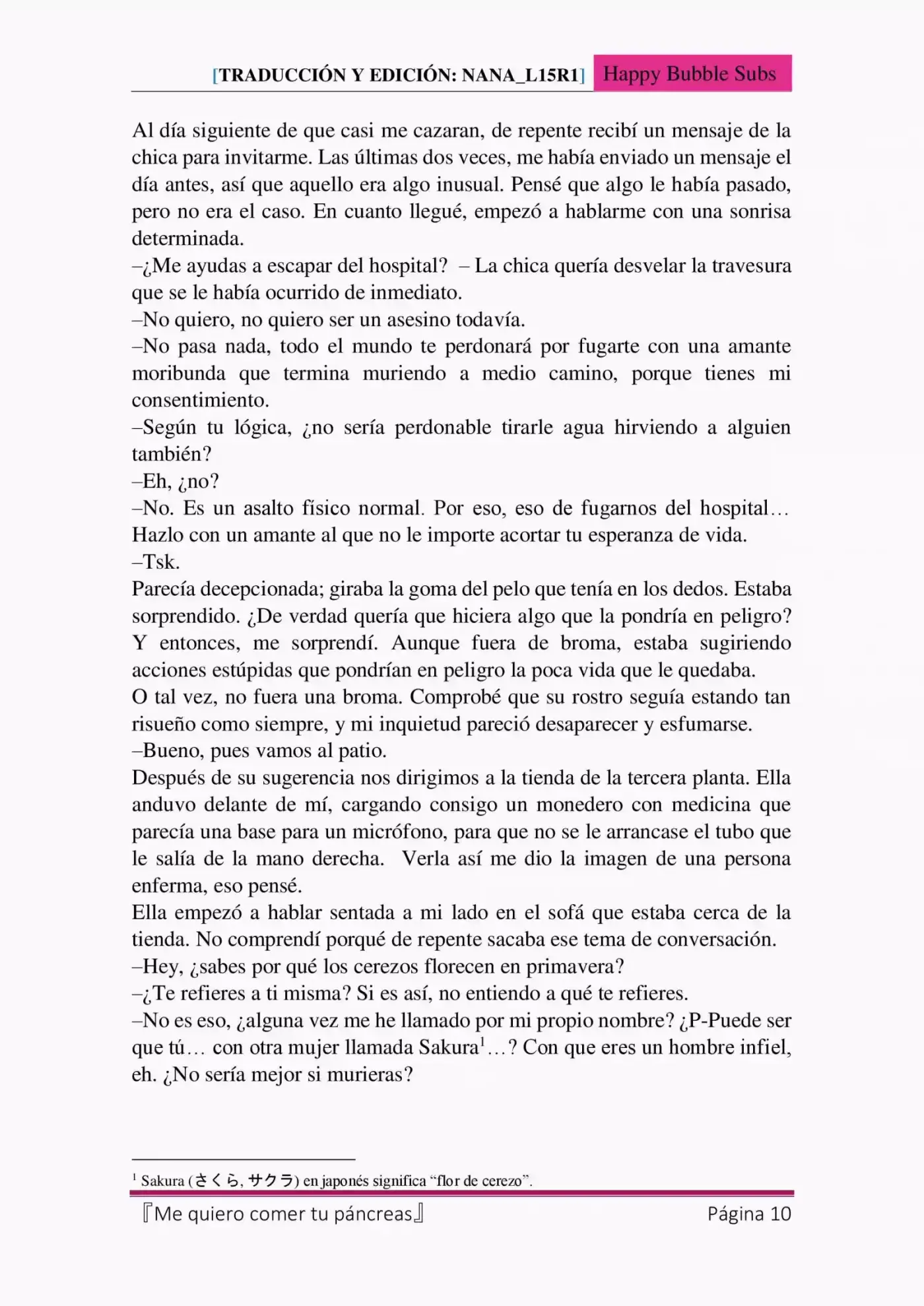 Me Quiero Comer Tu Páncreas (Novela) - Capítulo 6 - Página 10 - LectorTMOo