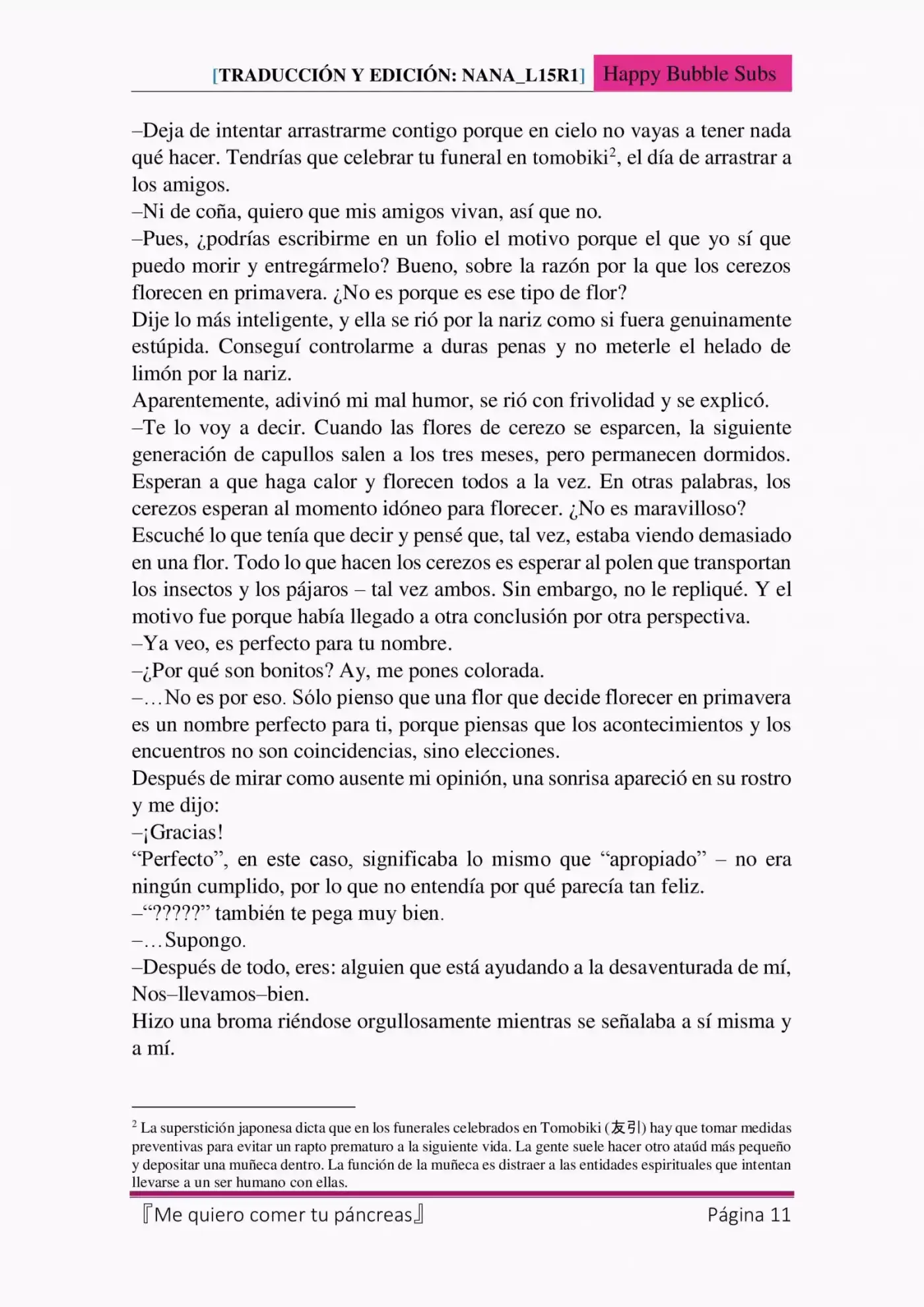 Me Quiero Comer Tu Páncreas (Novela) - Capítulo 6 - Página 11 - LectorTMOo