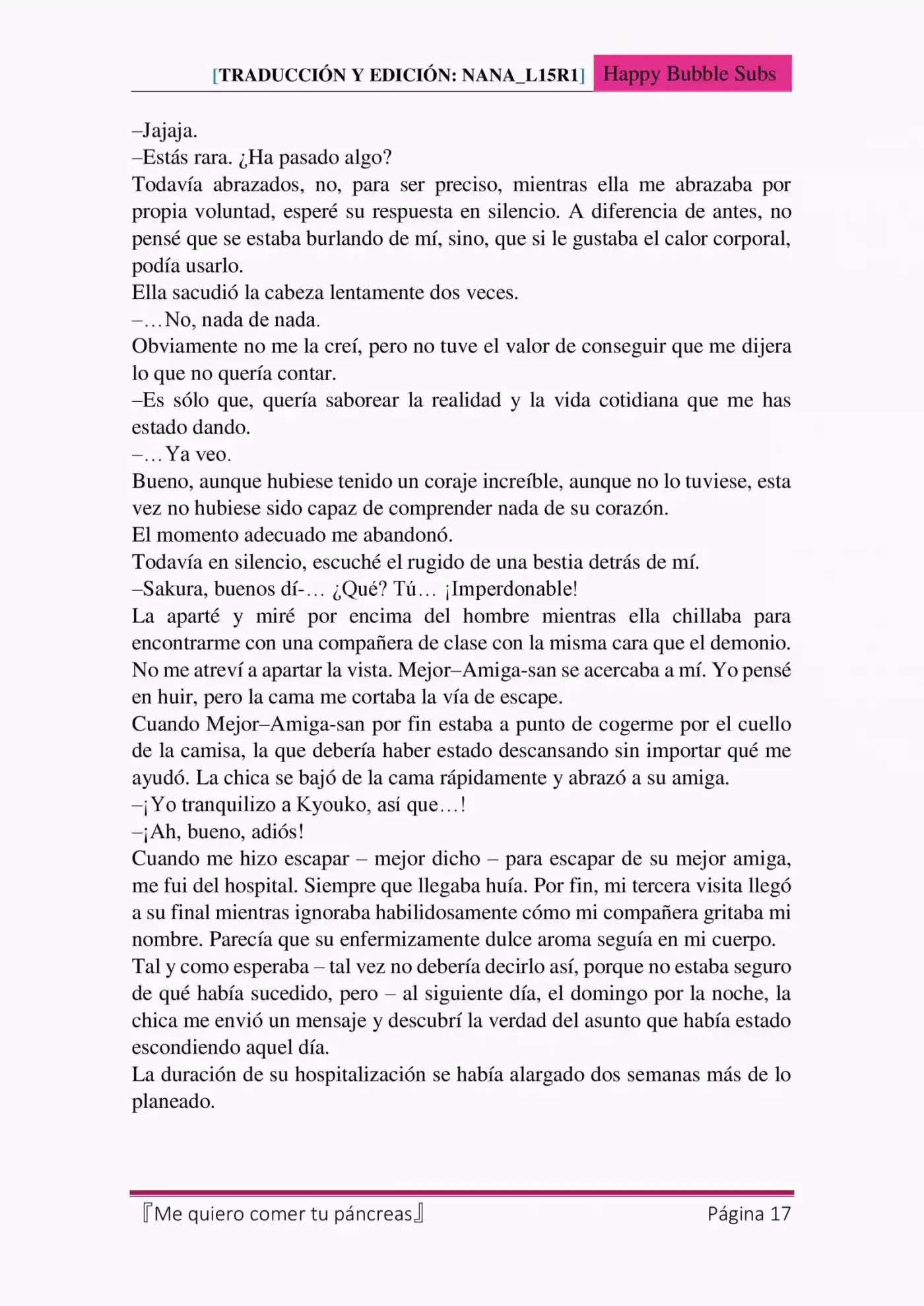 Me Quiero Comer Tu Páncreas (Novela) - Capítulo 6 - Página 17 - LectorTMOo