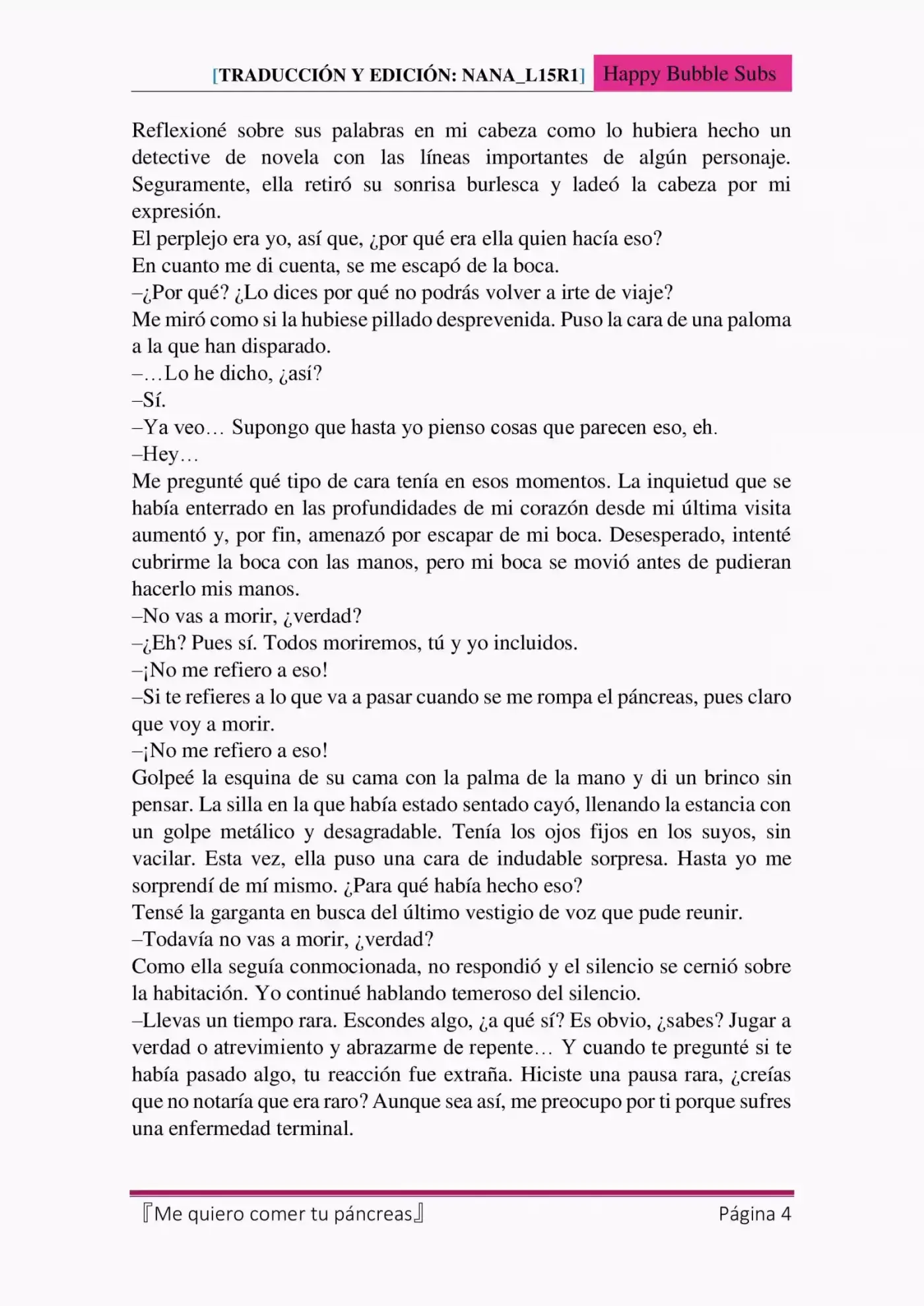 Me Quiero Comer Tu Páncreas (Novela) - Capítulo 7 - Página 4 - LectorTMOo