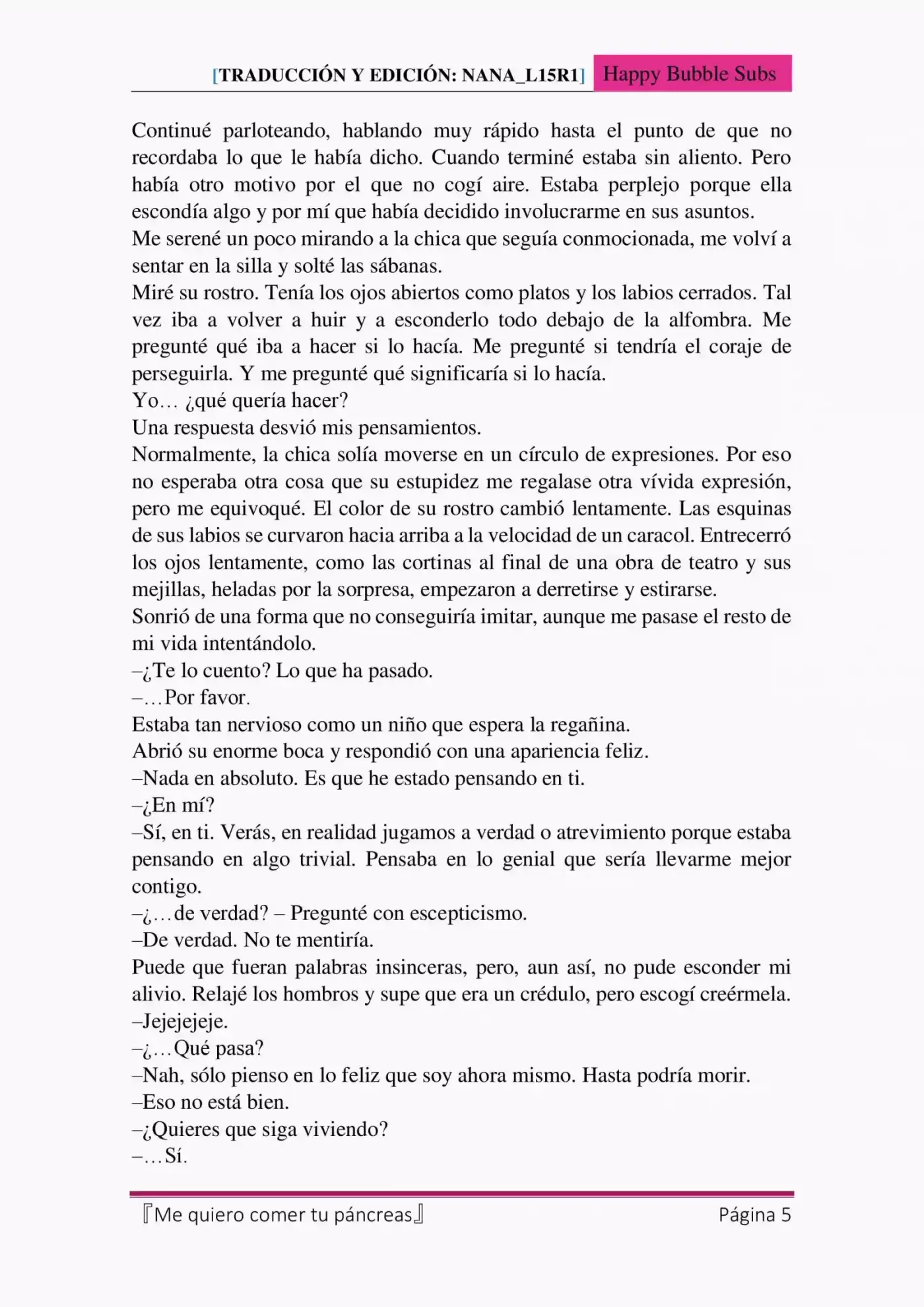 Me Quiero Comer Tu Páncreas (Novela) - Capítulo 7 - Página 5 - LectorTMOo