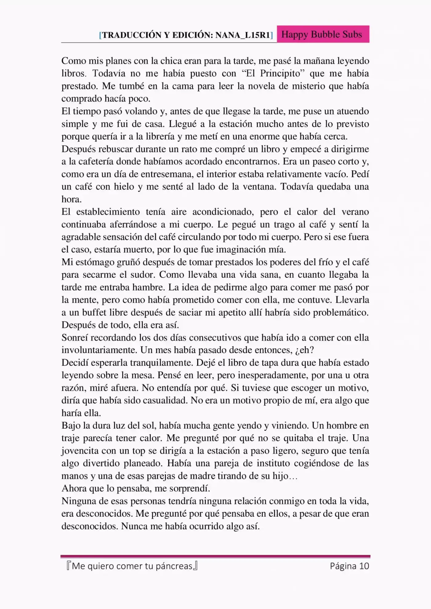 Me Quiero Comer Tu Páncreas (Novela) - Capítulo 7 - Página 10 - LectorTMOo