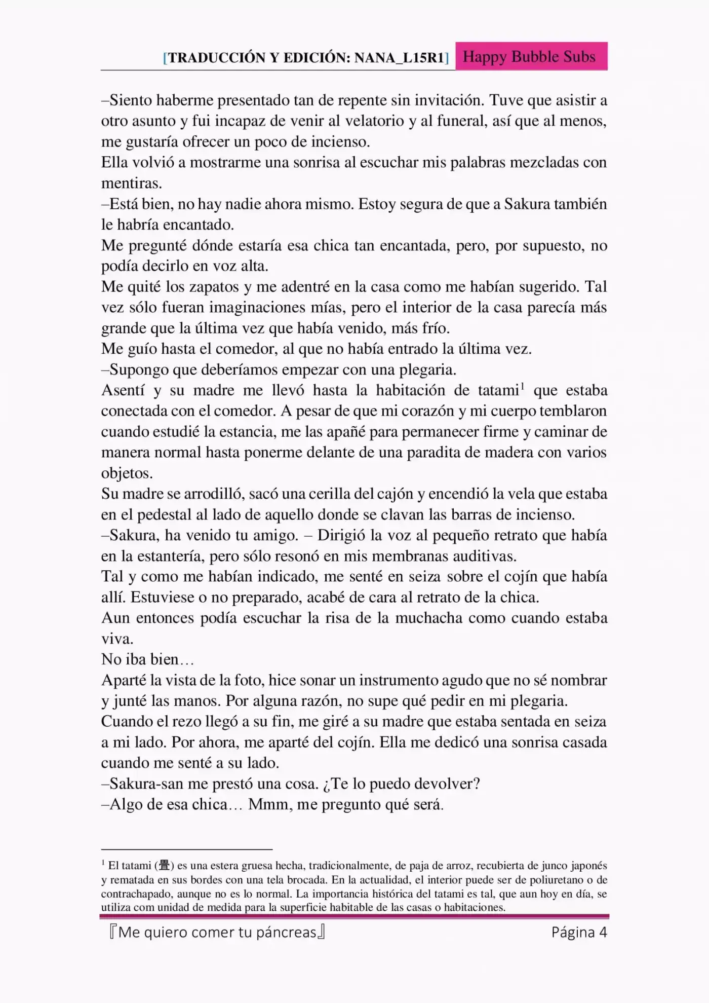Me Quiero Comer Tu Páncreas (Novela) - Capítulo 8 - Página 4 - LectorTMOo