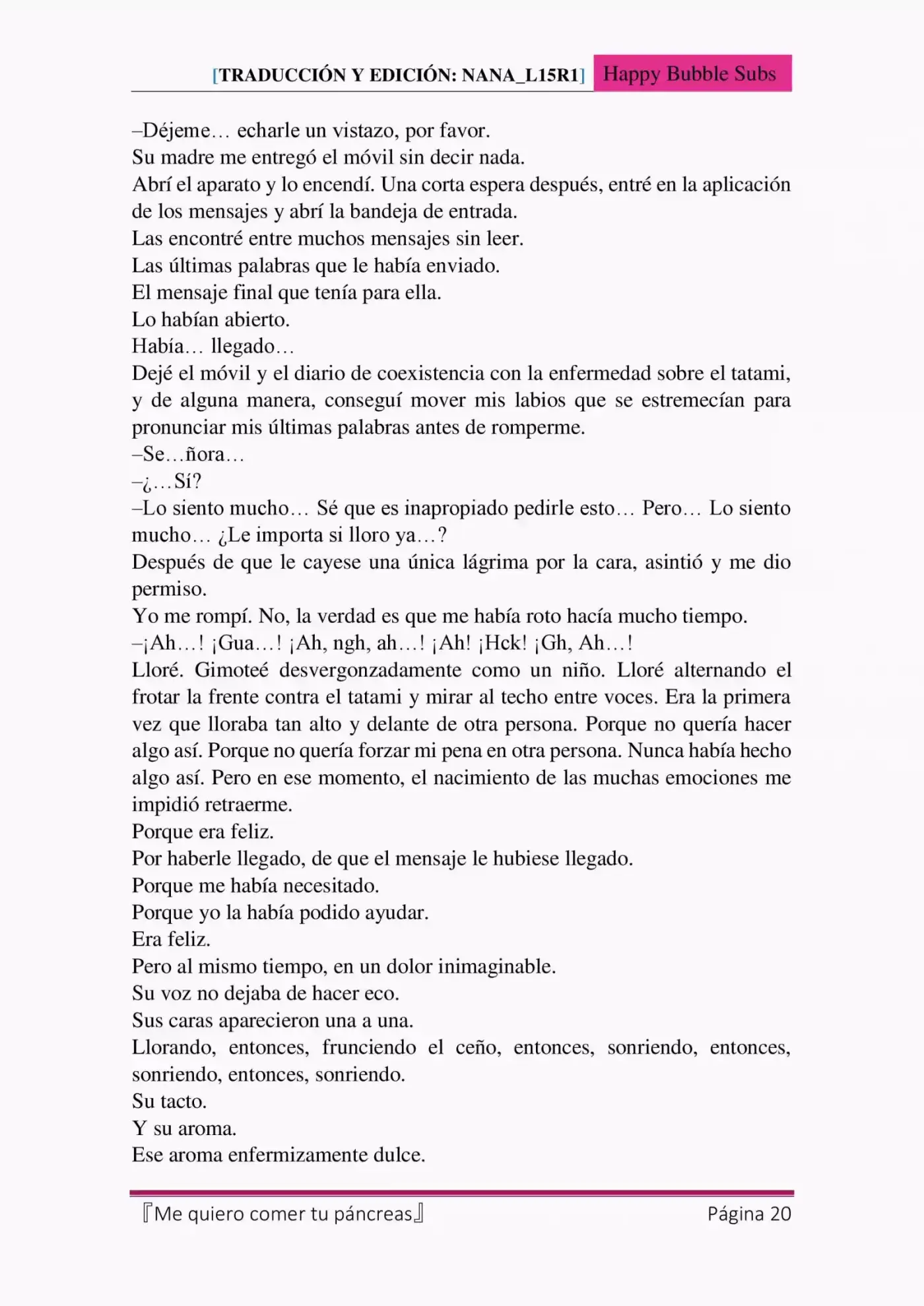Me Quiero Comer Tu Páncreas (Novela) - Capítulo 8 - Página 20 - LectorTMOo