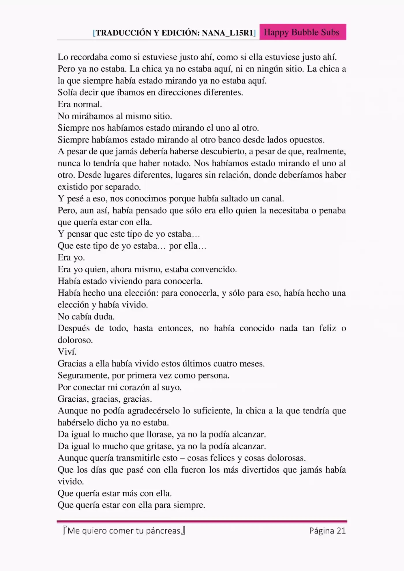 Me Quiero Comer Tu Páncreas (Novela) - Capítulo 8 - Página 21 - LectorTMOo