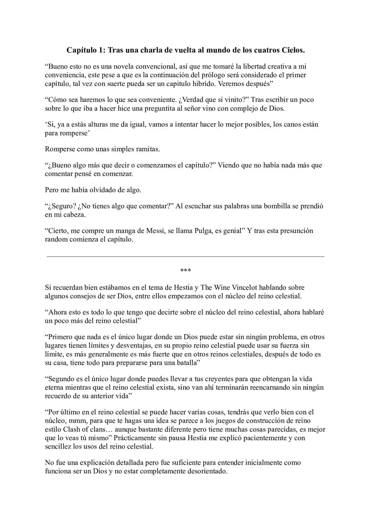 Me Reencarne Cómo Un Vino V2: Está Vez Cómo Un Dios (Novela) - Capítulo 1 - Página 1 - LectorTMOo