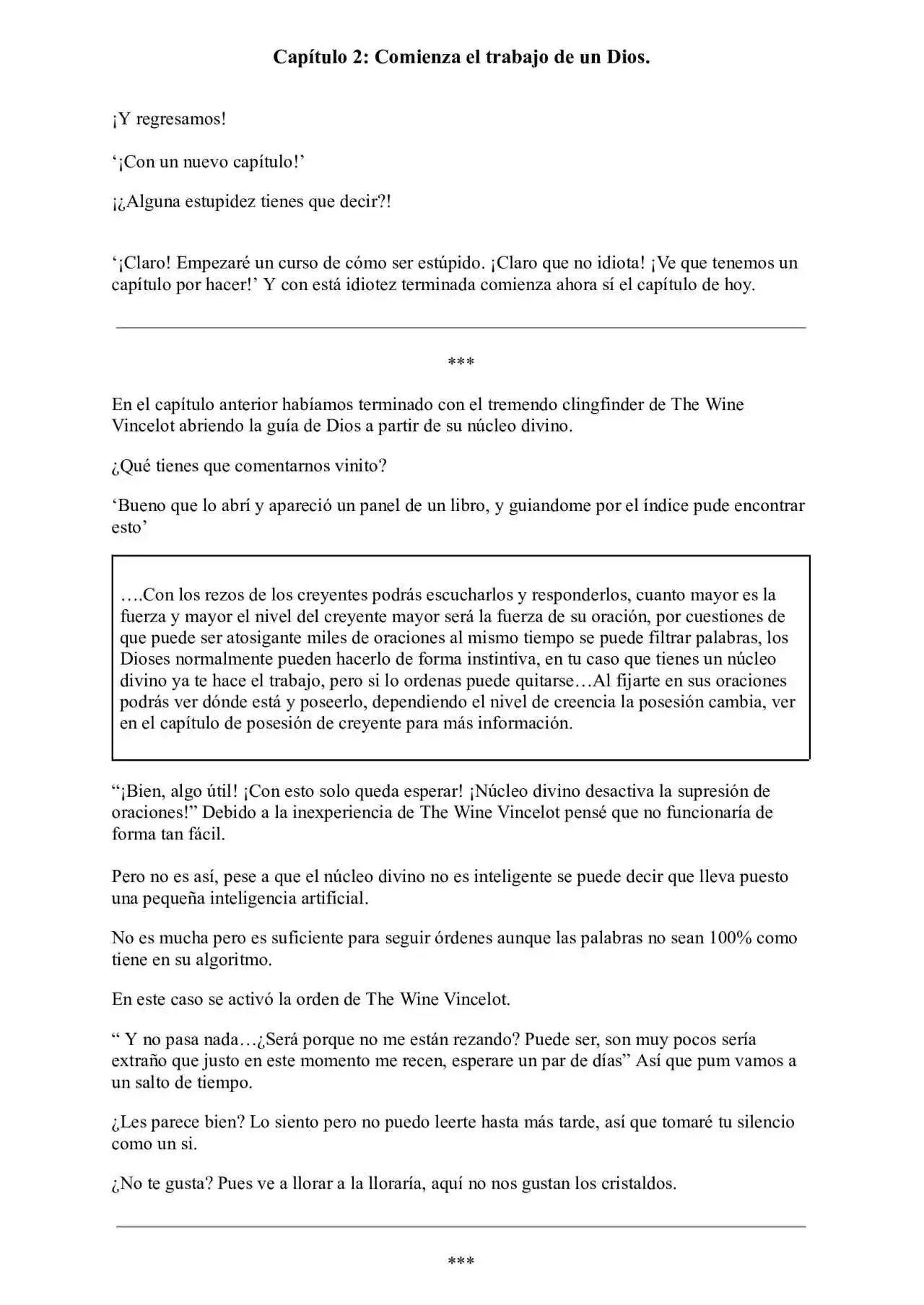 Me Reencarne Cómo Un Vino V2: Está Vez Cómo Un Dios (Novela) - Capítulo 2 - Página 1 - LectorTMOo
