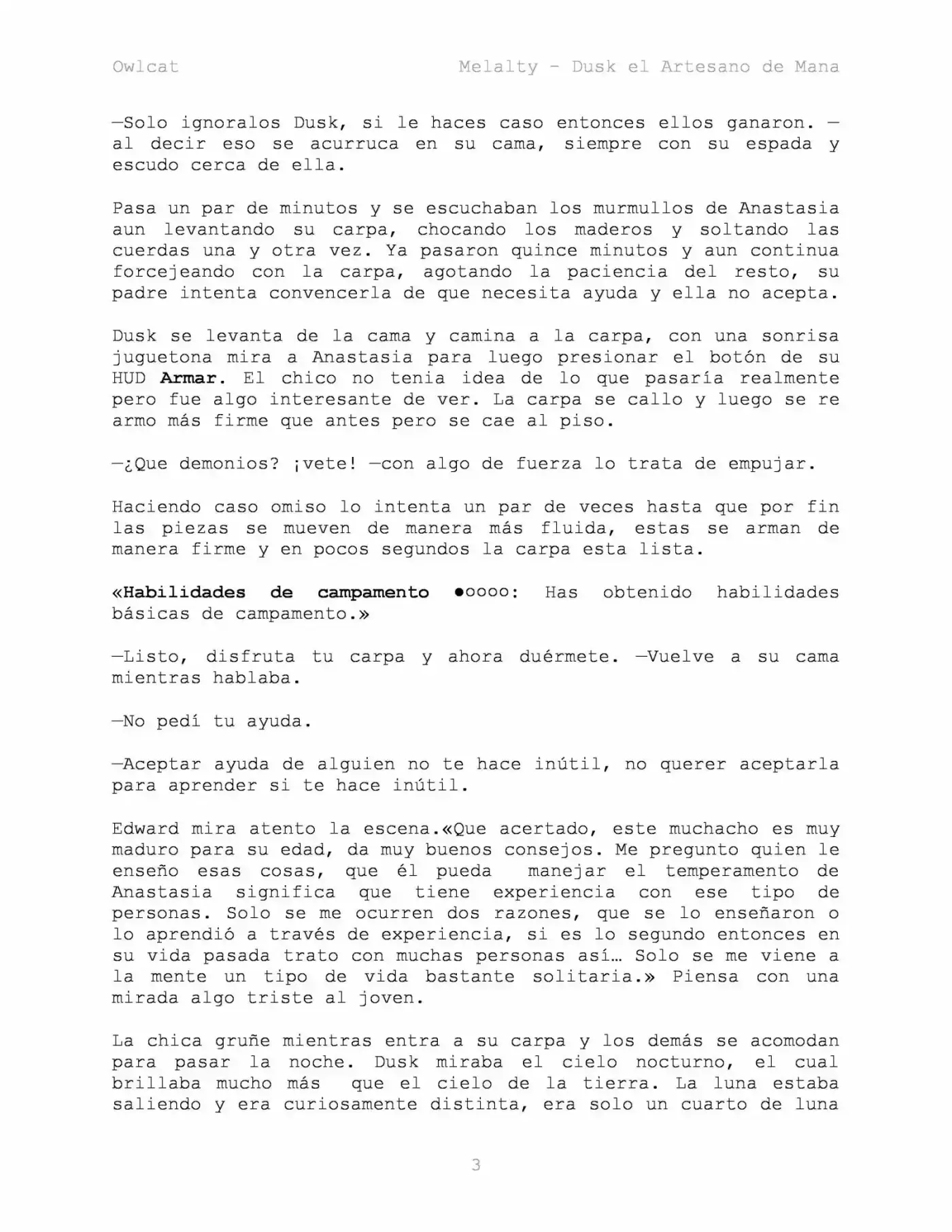 Melalty - Dusk El Artesano De Mana (Novela) - Capítulo 18 - Página 3 - LectorTMOo