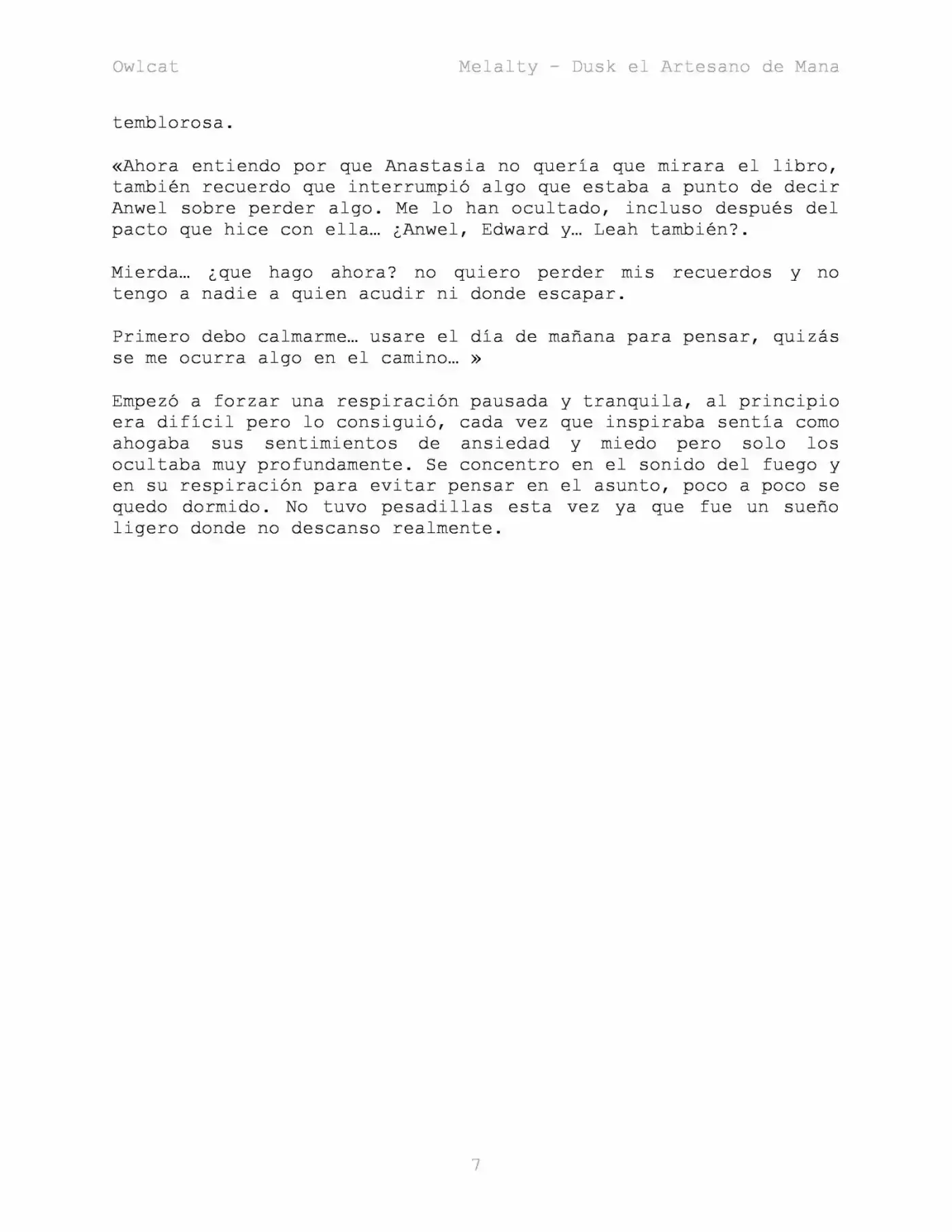 Melalty - Dusk El Artesano De Mana (Novela) - Capítulo 18 - Página 7 - LectorTMOo