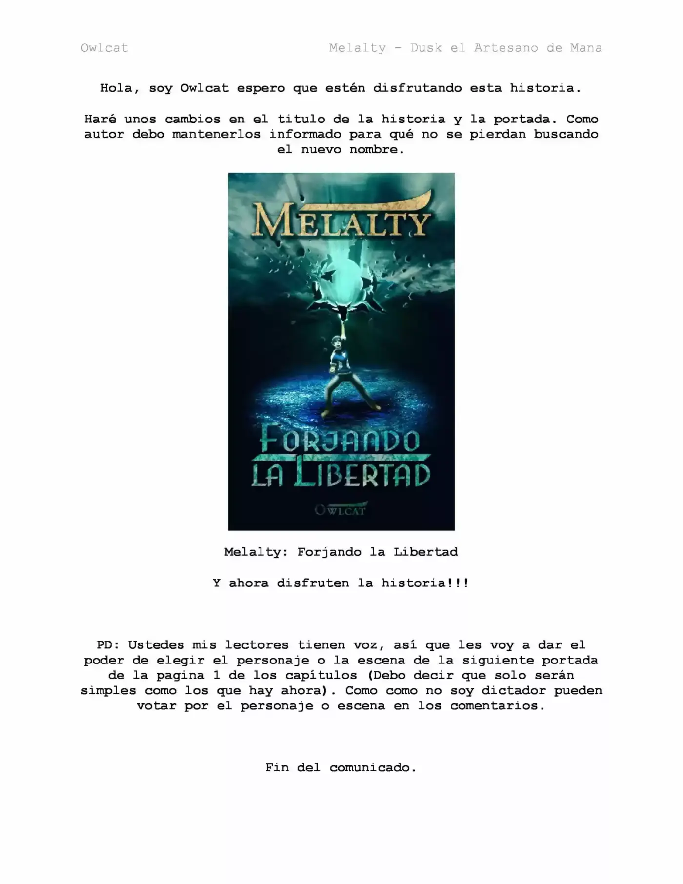 Melalty - Dusk El Artesano De Mana (Novela) - Capítulo 20 - Página 2 - LectorTMOo
