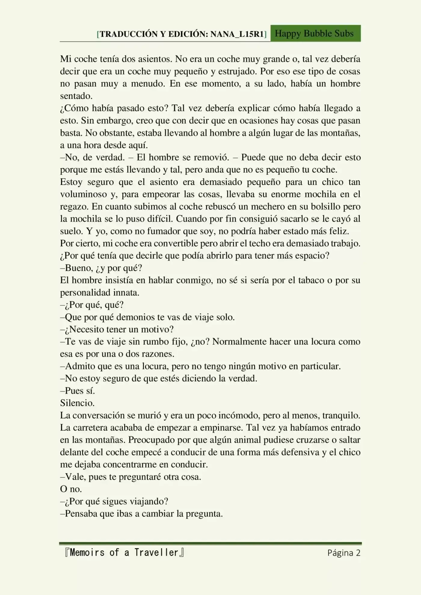Memoirs Of A Traveller (Novela) - Capítulo 2 - Página 2 - LectorTMOo
