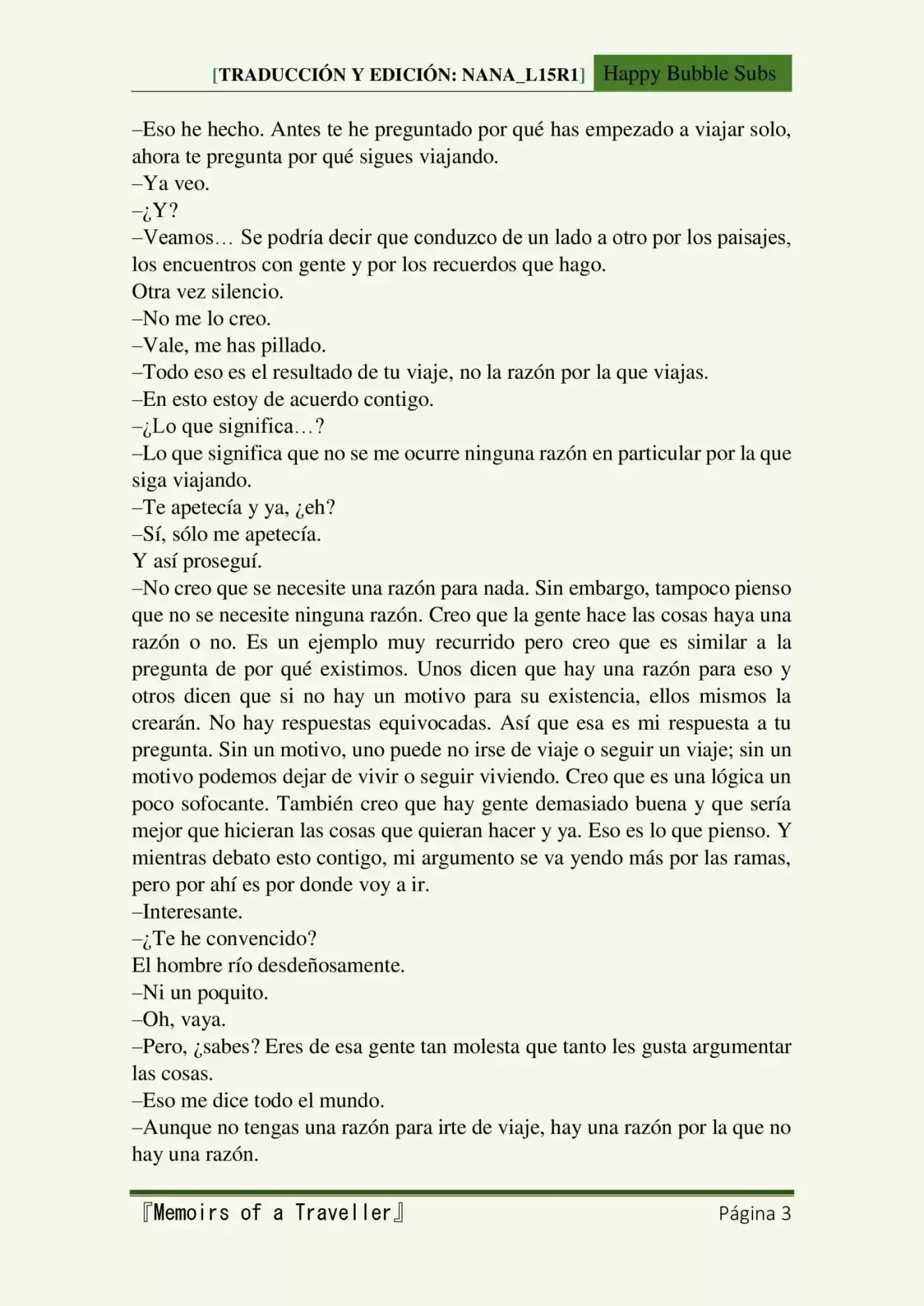 Memoirs Of A Traveller (Novela) - Capítulo 2 - Página 3 - LectorTMOo