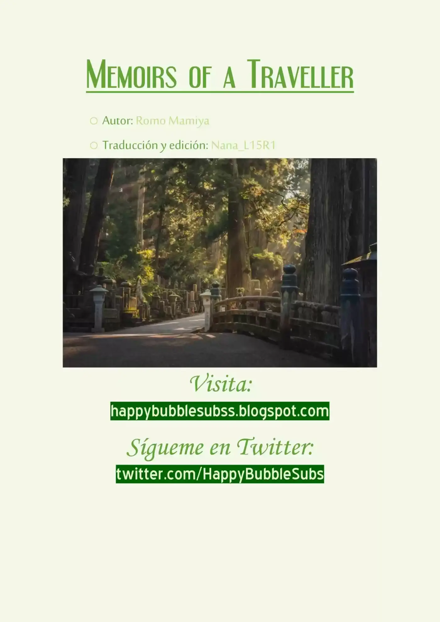 Memoirs Of A Traveller (Novela) - Capítulo 3 - Página 1 - LectorTMOo