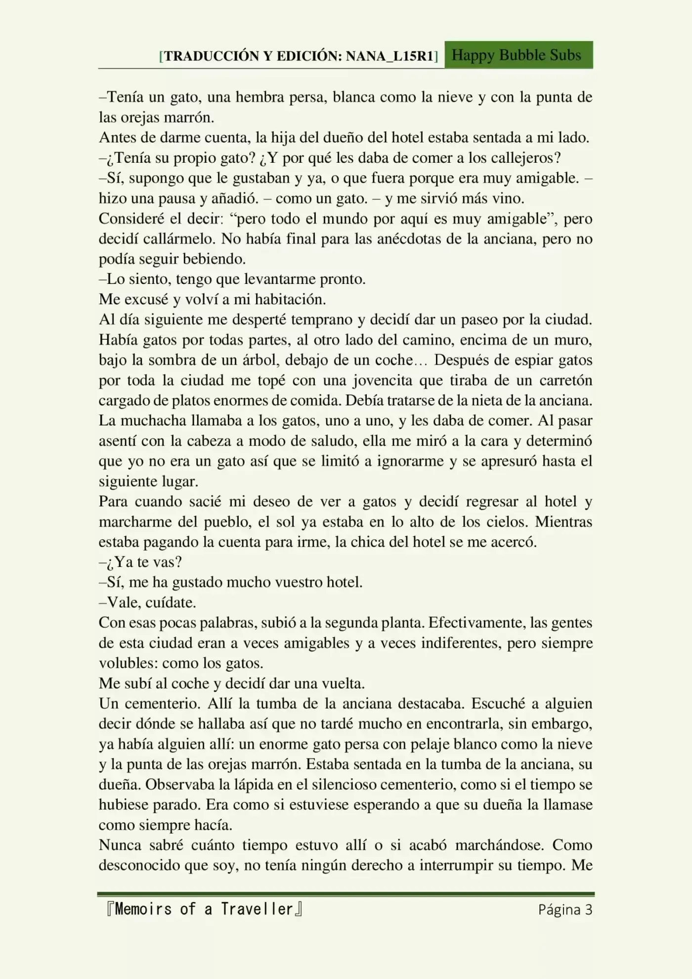 Memoirs Of A Traveller (Novela) - Capítulo 3 - Página 3 - LectorTMOo