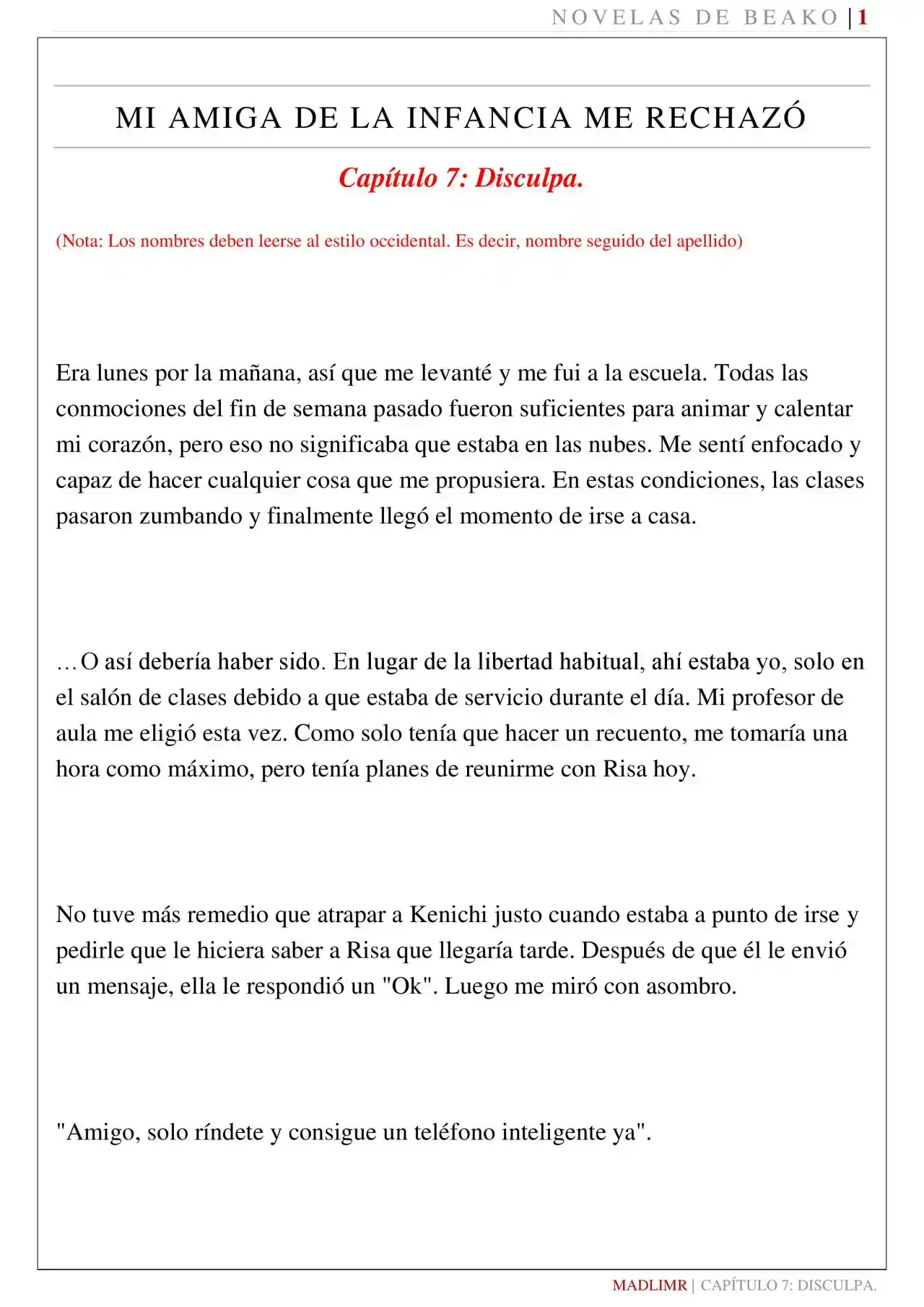 Mi Amiga De La Infancia Me Rechazó (Novela) - Capítulo 7 - Página 2 - LectorTMOo