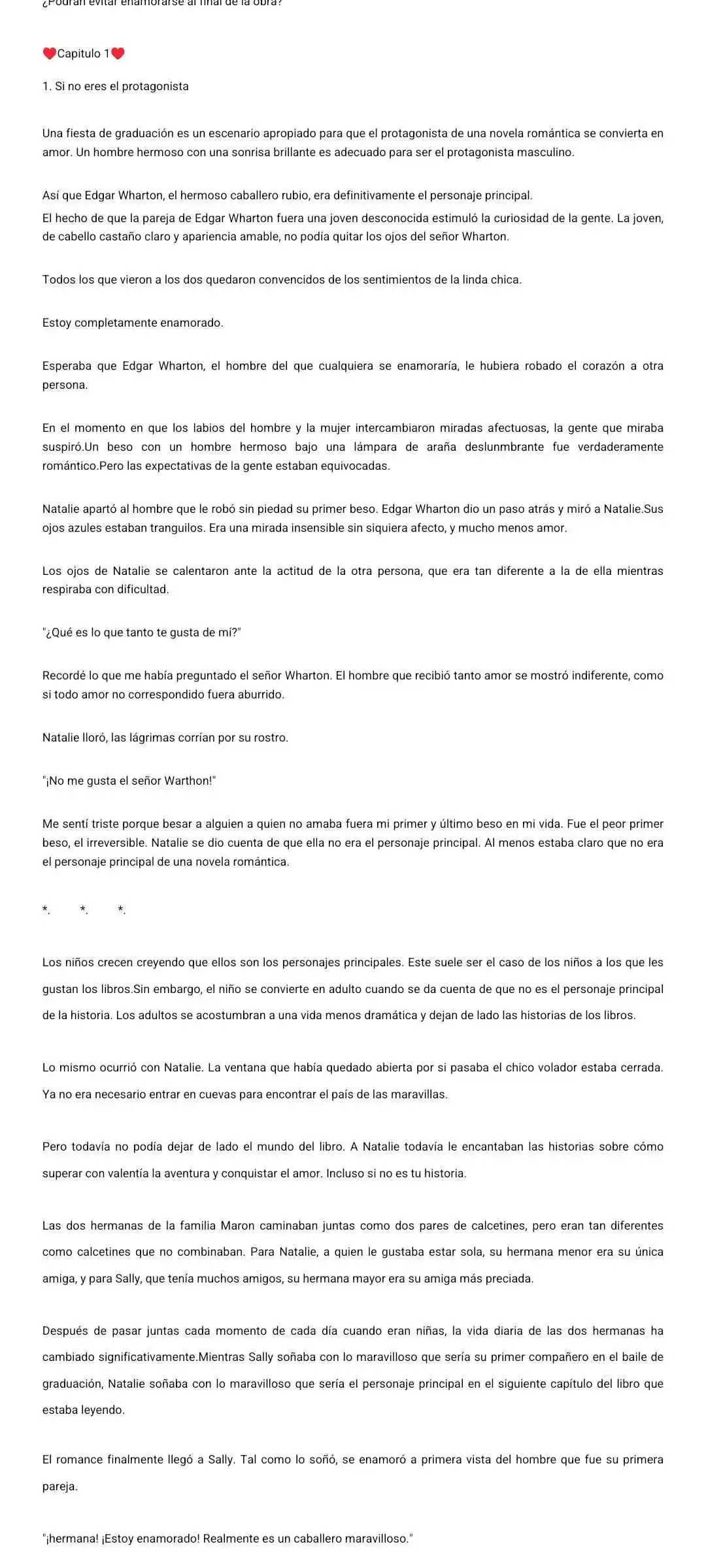 Mi Amor No Correspondido Eres Tu (Novela) - Capítulo 1 - Página 1 - LectorTMOo