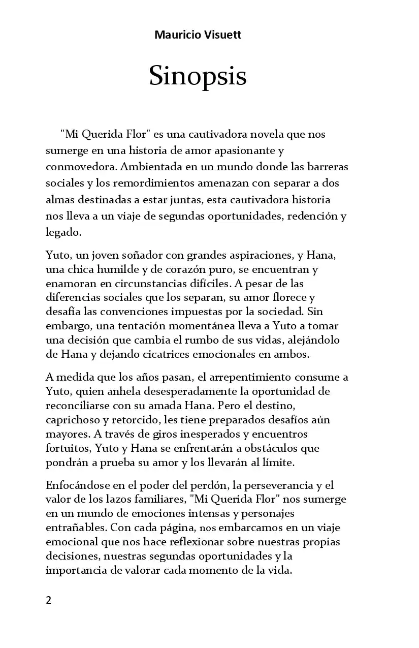 Mi Bella Flor (Novela) - Capítulo 0.1 - Página 2 - LectorTMOo