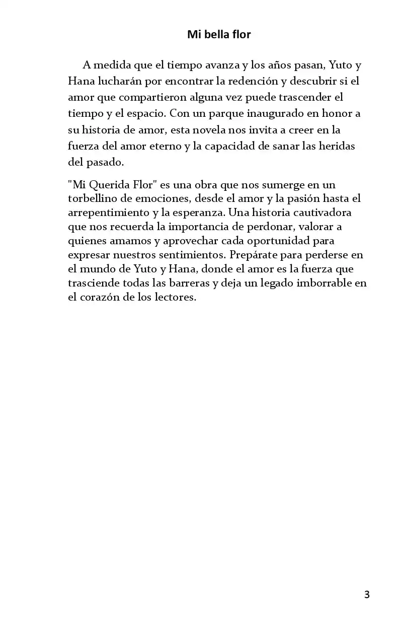 Mi Bella Flor (Novela) - Capítulo 0.1 - Página 3 - LectorTMOo