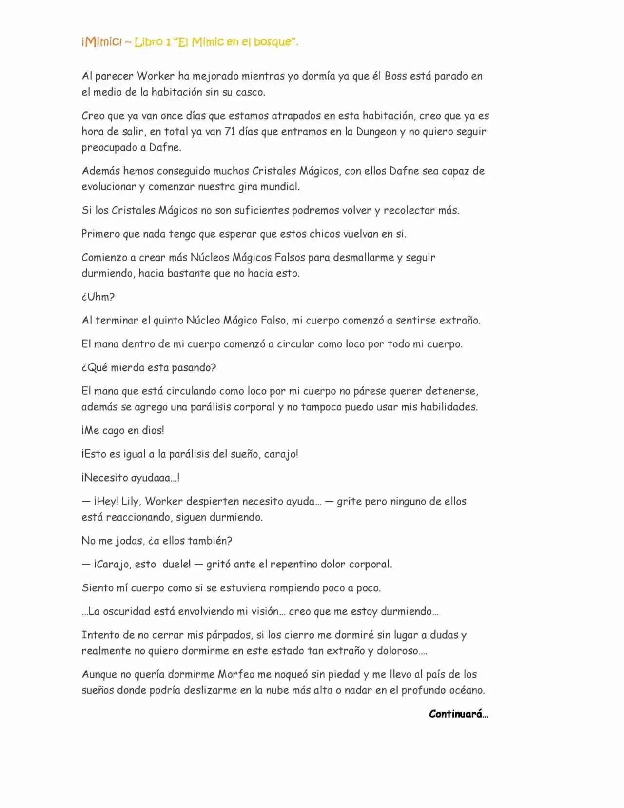 ¡Mimic! (Novela) - Capítulo 17 - Página 9 - LectorTMOo