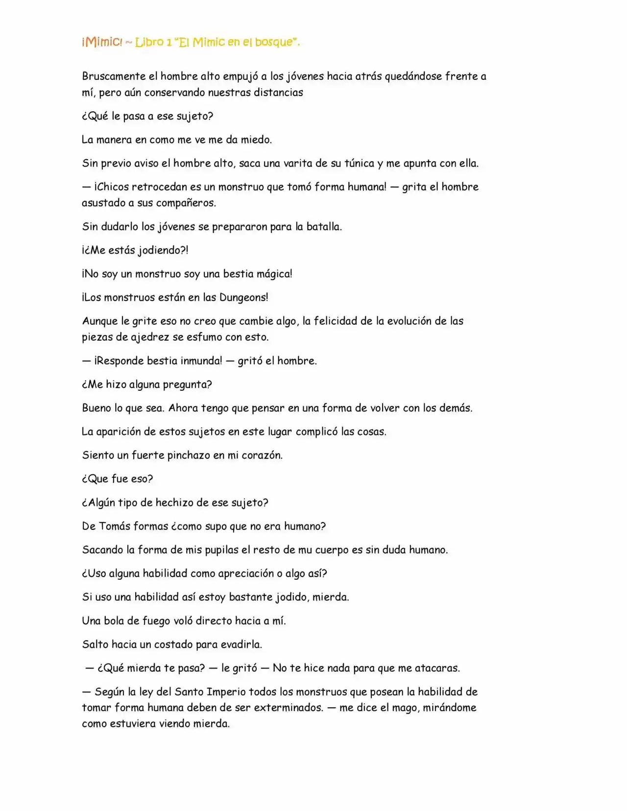 ¡Mimic! (Novela) - Capítulo 26 - Página 8 - LectorTMOo
