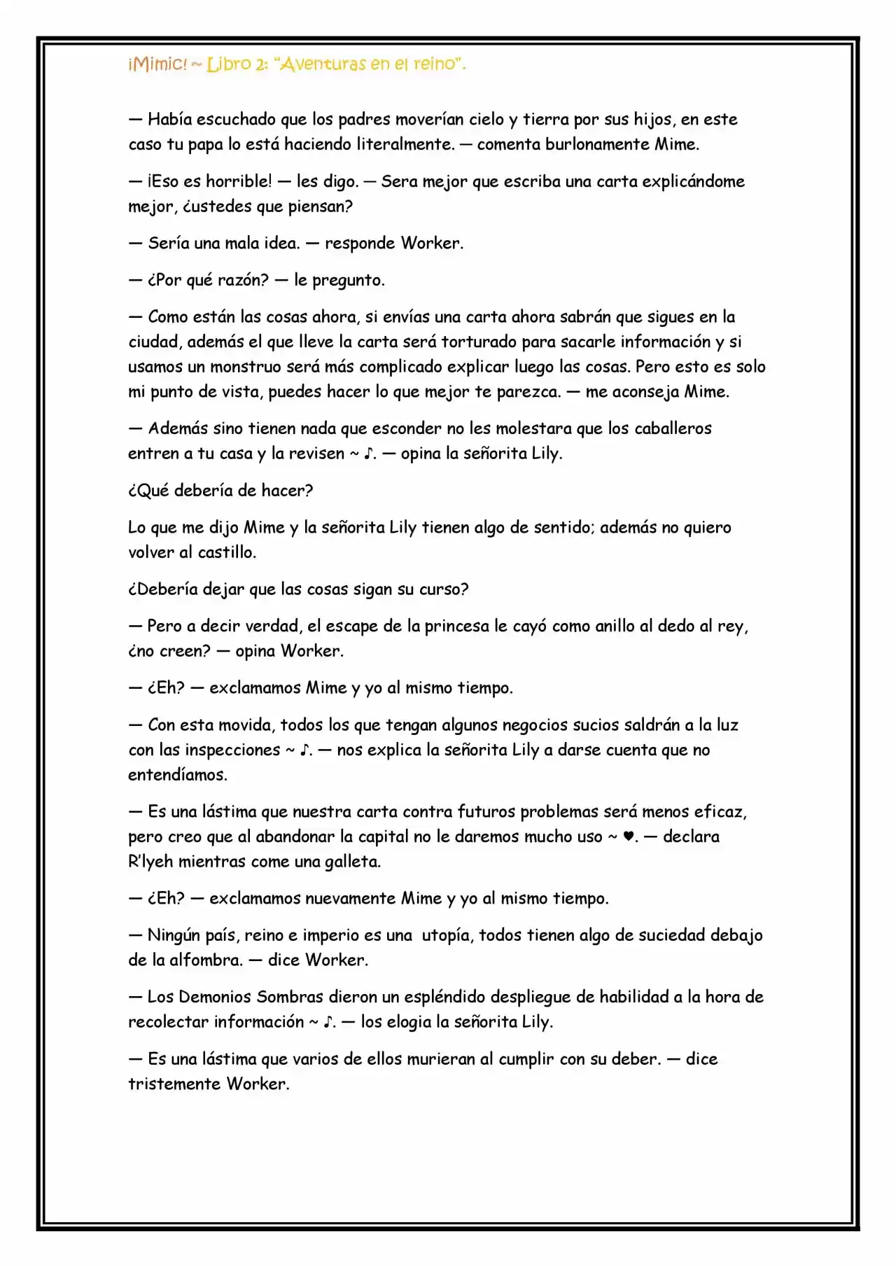 ¡Mimic! (Novela) - Capítulo 43 - Página 8 - LectorTMOo